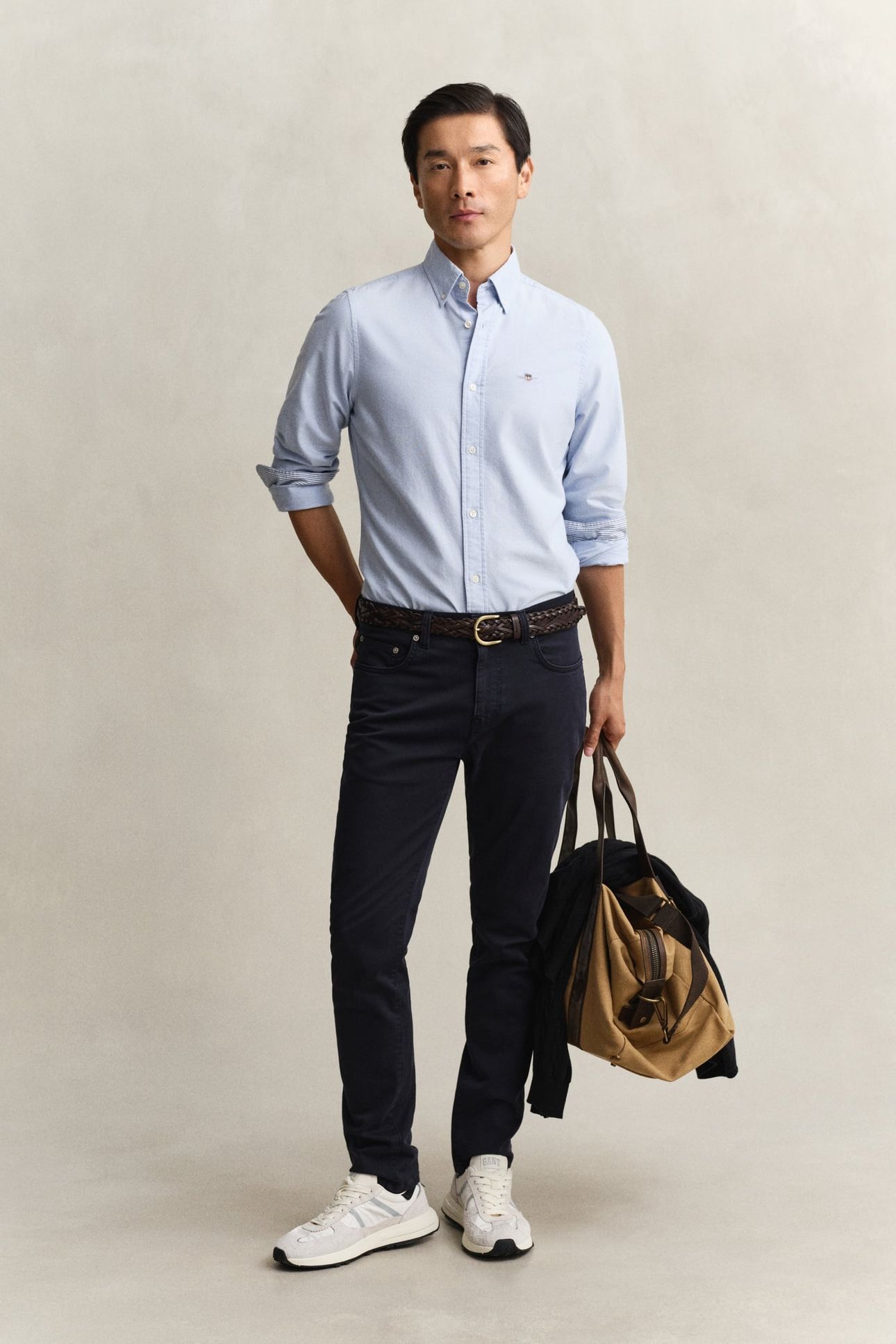 SLIM STRETCH OXFORD SHIRT LIGHT BLUE 3