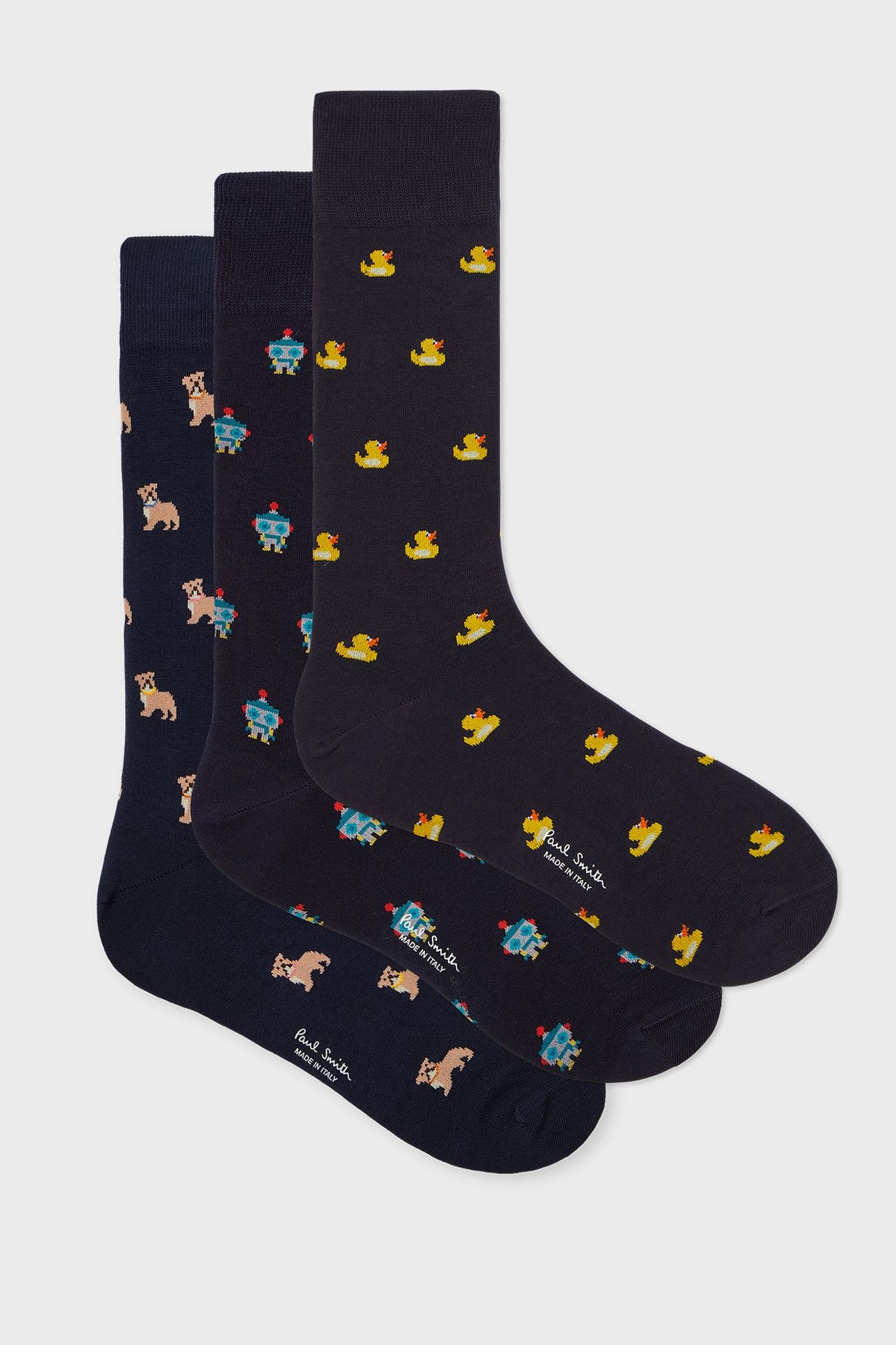 MEN SOCK 3 PACK NOVELTY NAVY 1
