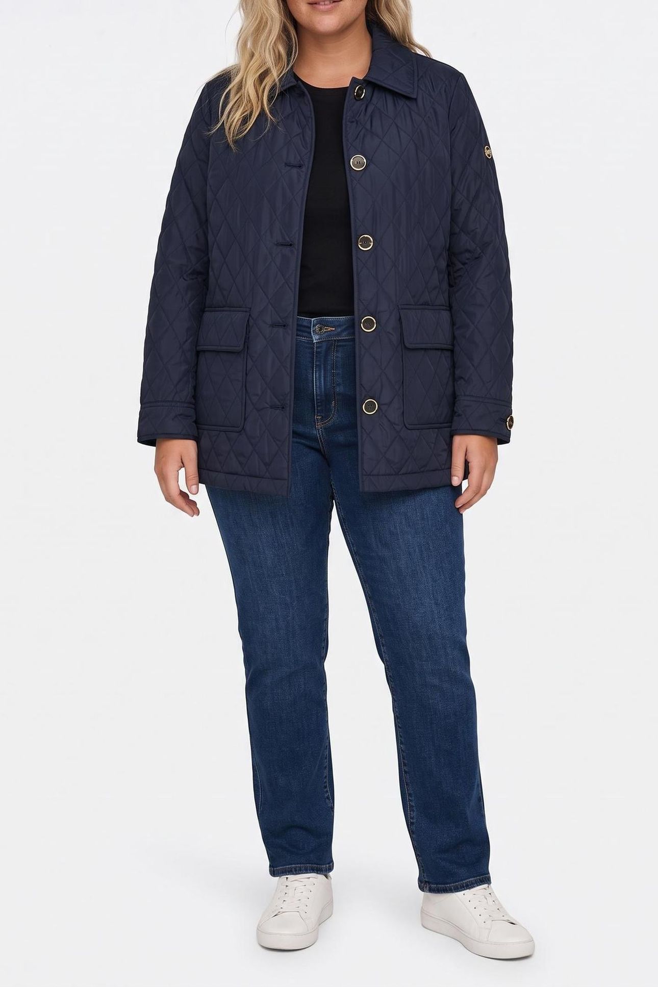 BUTTON UP QUILTED JACKET MIDNIGHT 1