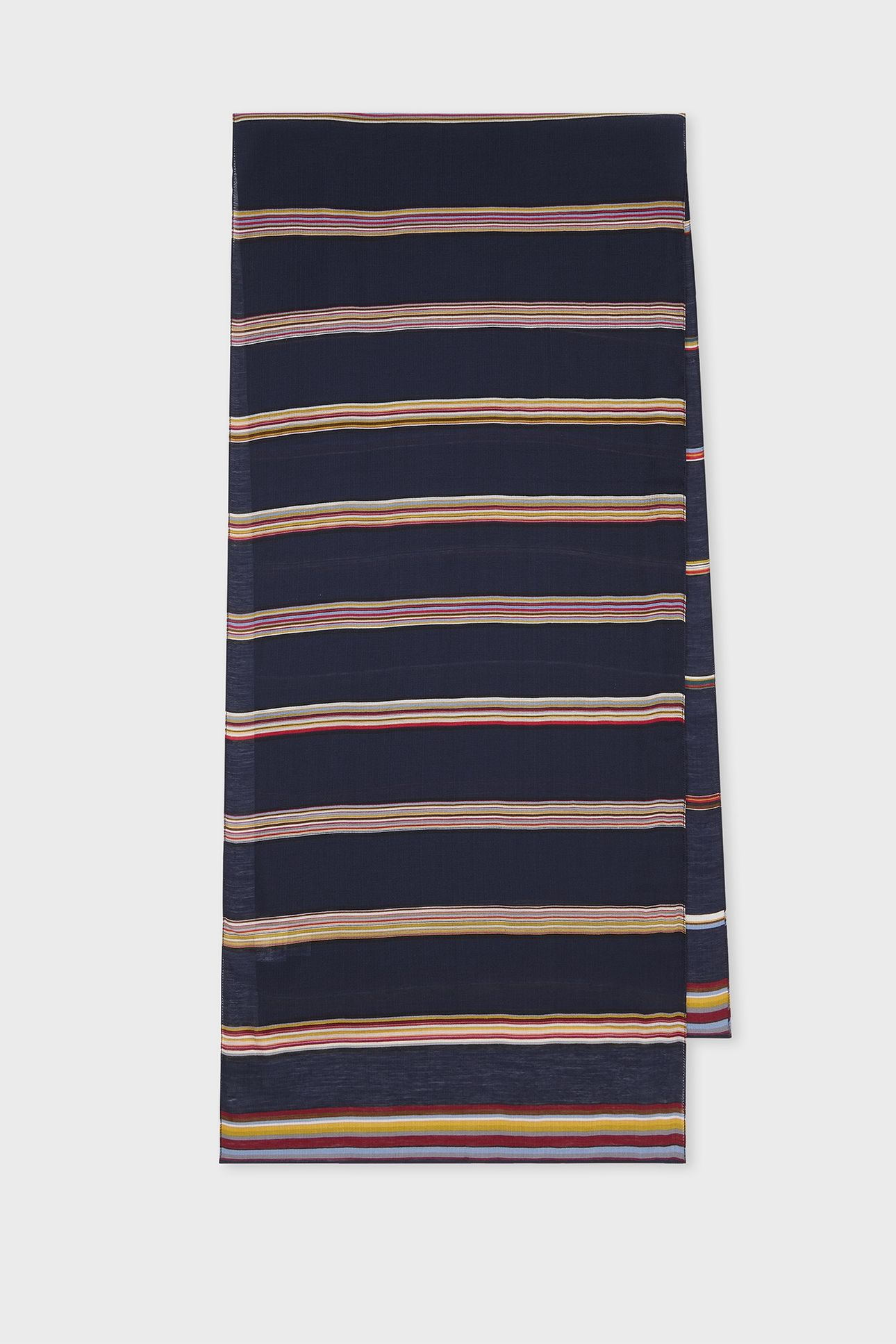 MEN SCARF SIG STRIPE WOVN NAVY 1