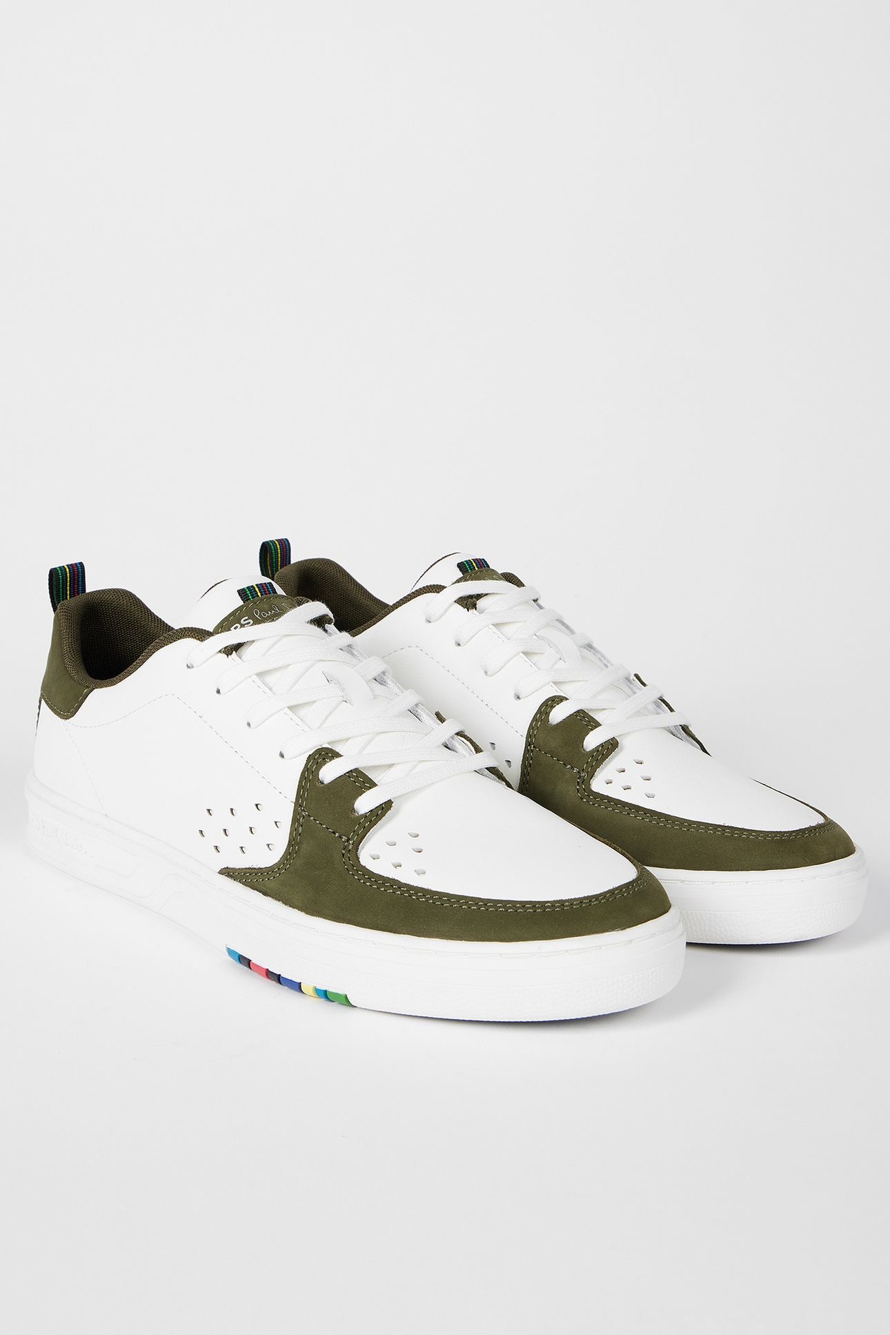 MENS SHOE COSMO WHITE KHAKI BACK PANEL WHITE 7