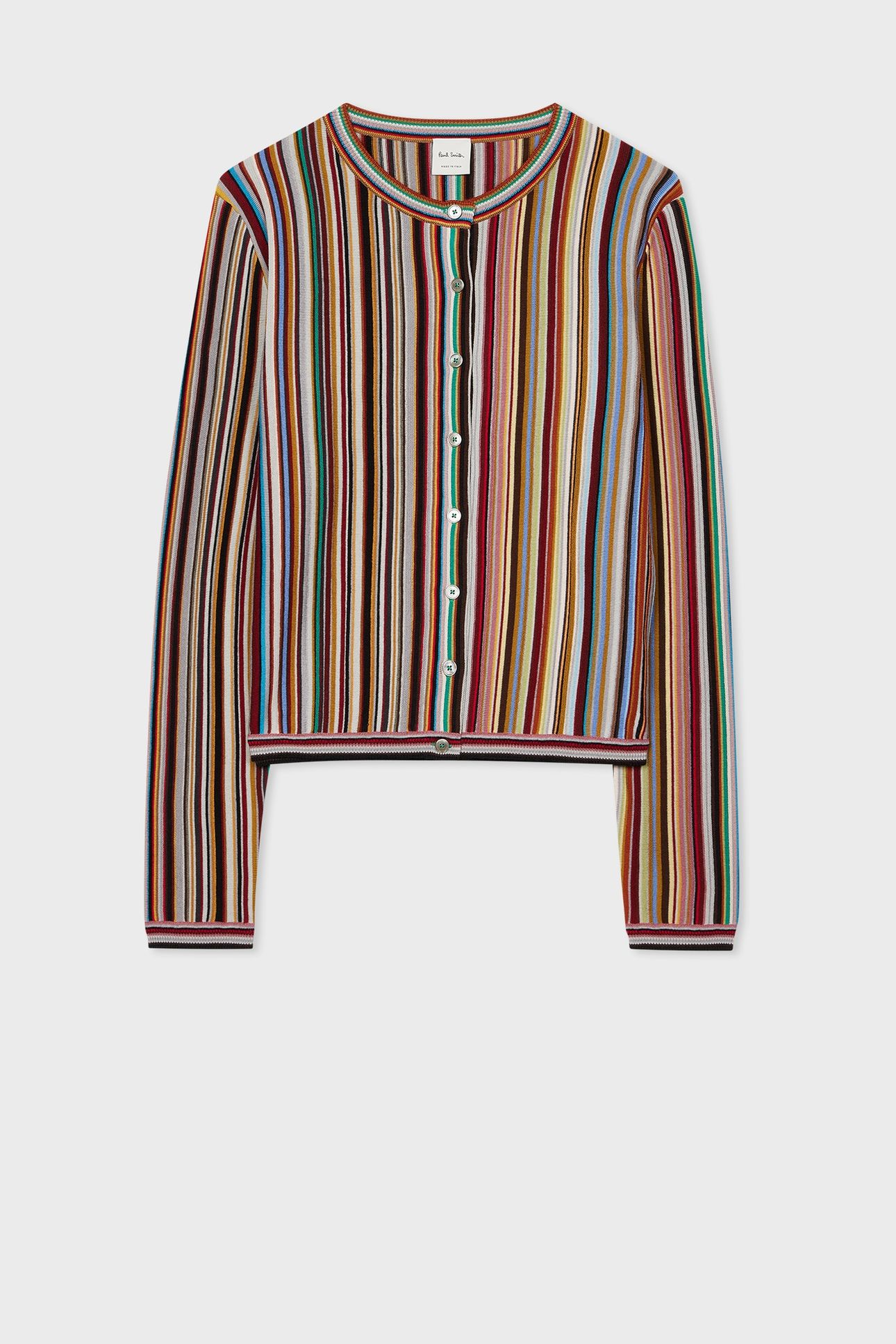 WOMENS KNITTED CARDIGAN BUTTON THRU MULTI COLOURED 6