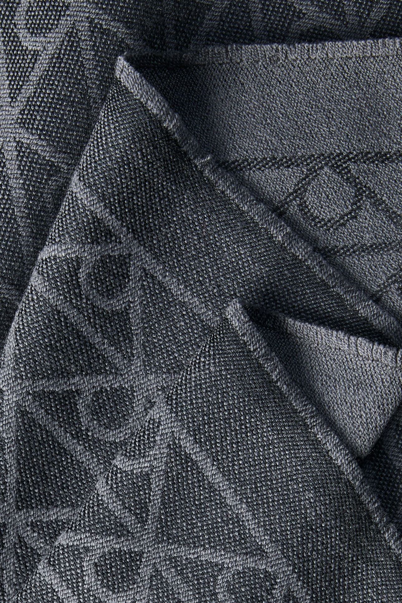 EMBLEM TONAL WOOL SCARF BLACK 5