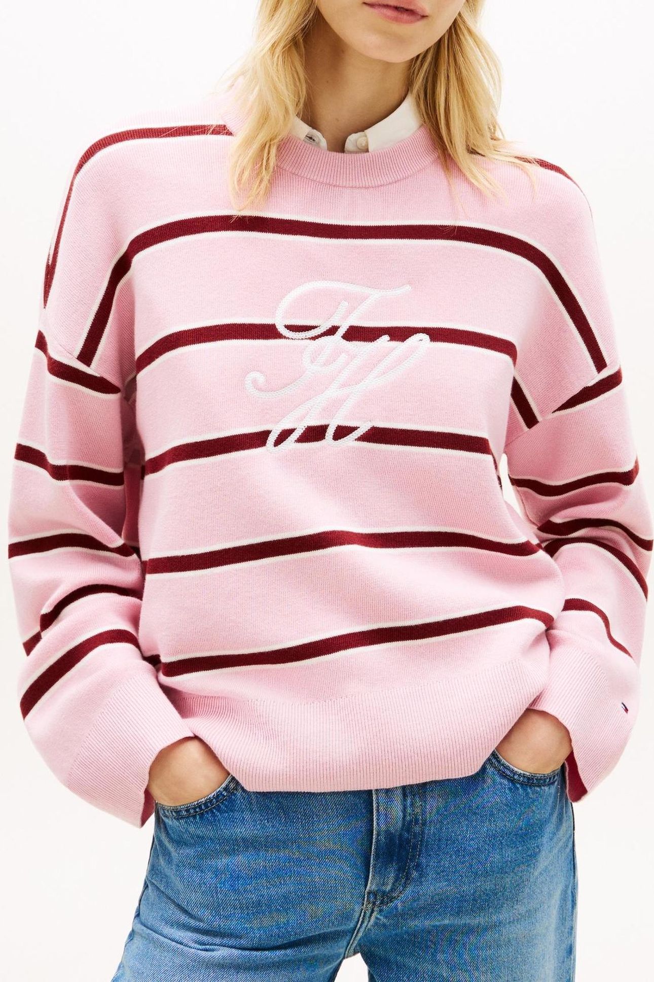 FULL NEEDLE GRAPHIC PINK/IVORY/LIBERTY RED 1