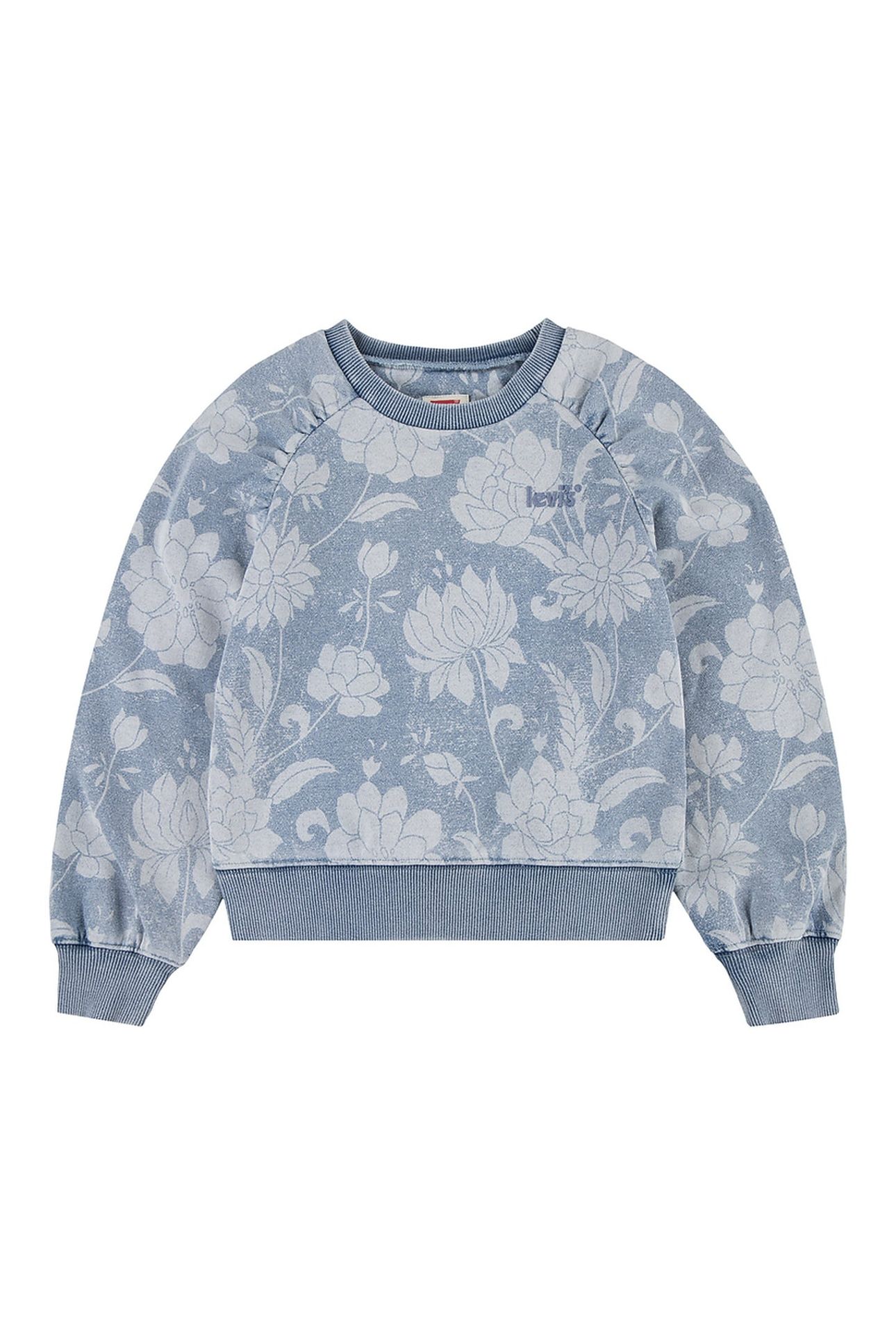 GIRLS DISCHARGE MEET AND GREET TOP INDIGO LIGHT FLORAL 1
