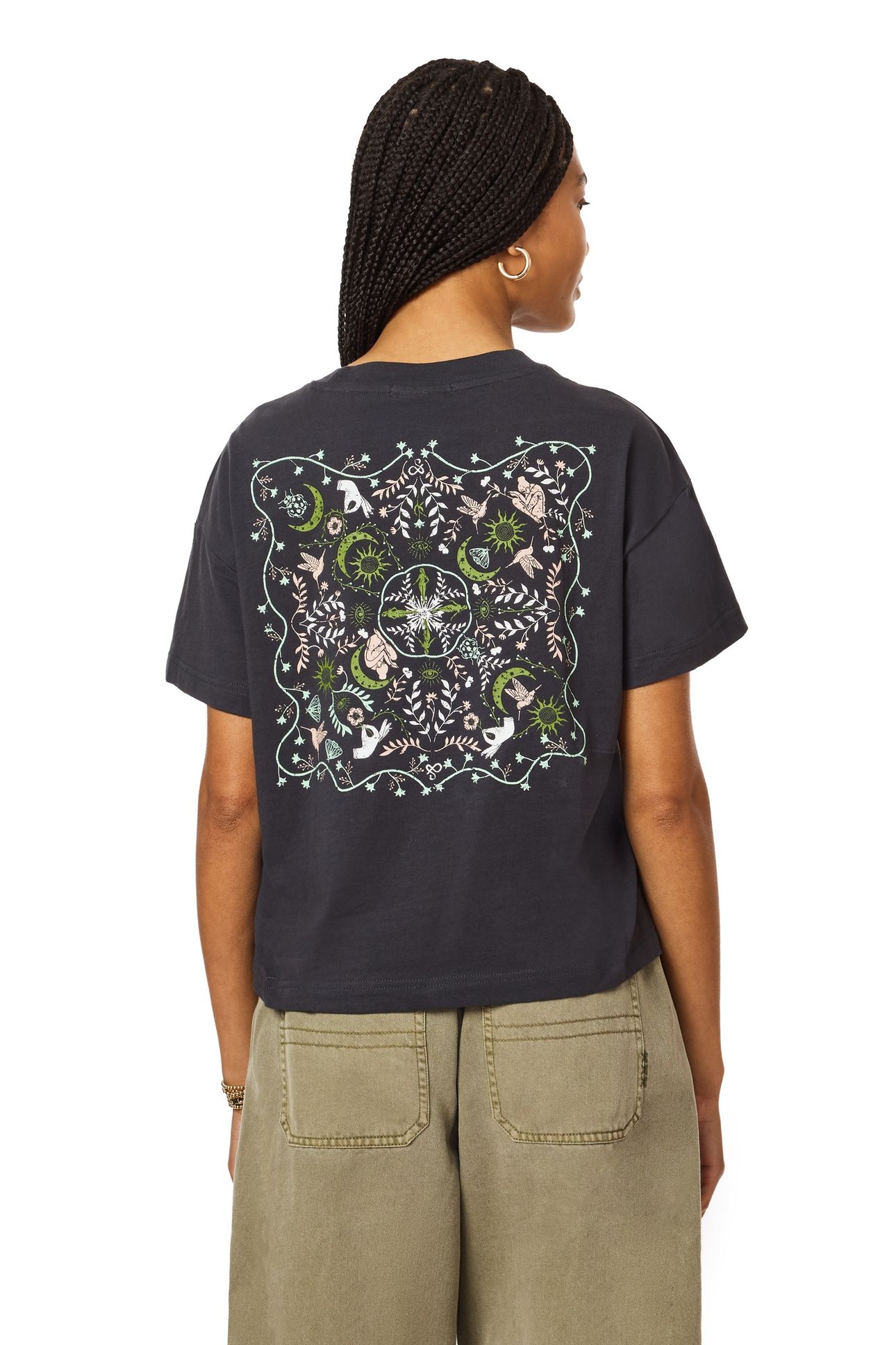 BOXY CROP TEE BLACK SAND PIGMENT 2