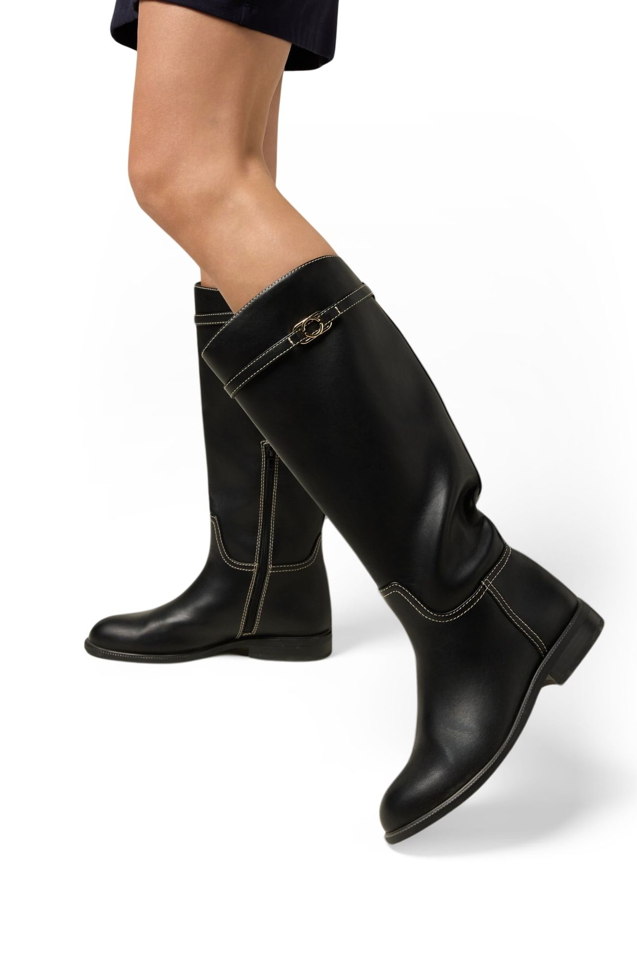 FLAT TALL BOOTS BLACK 5