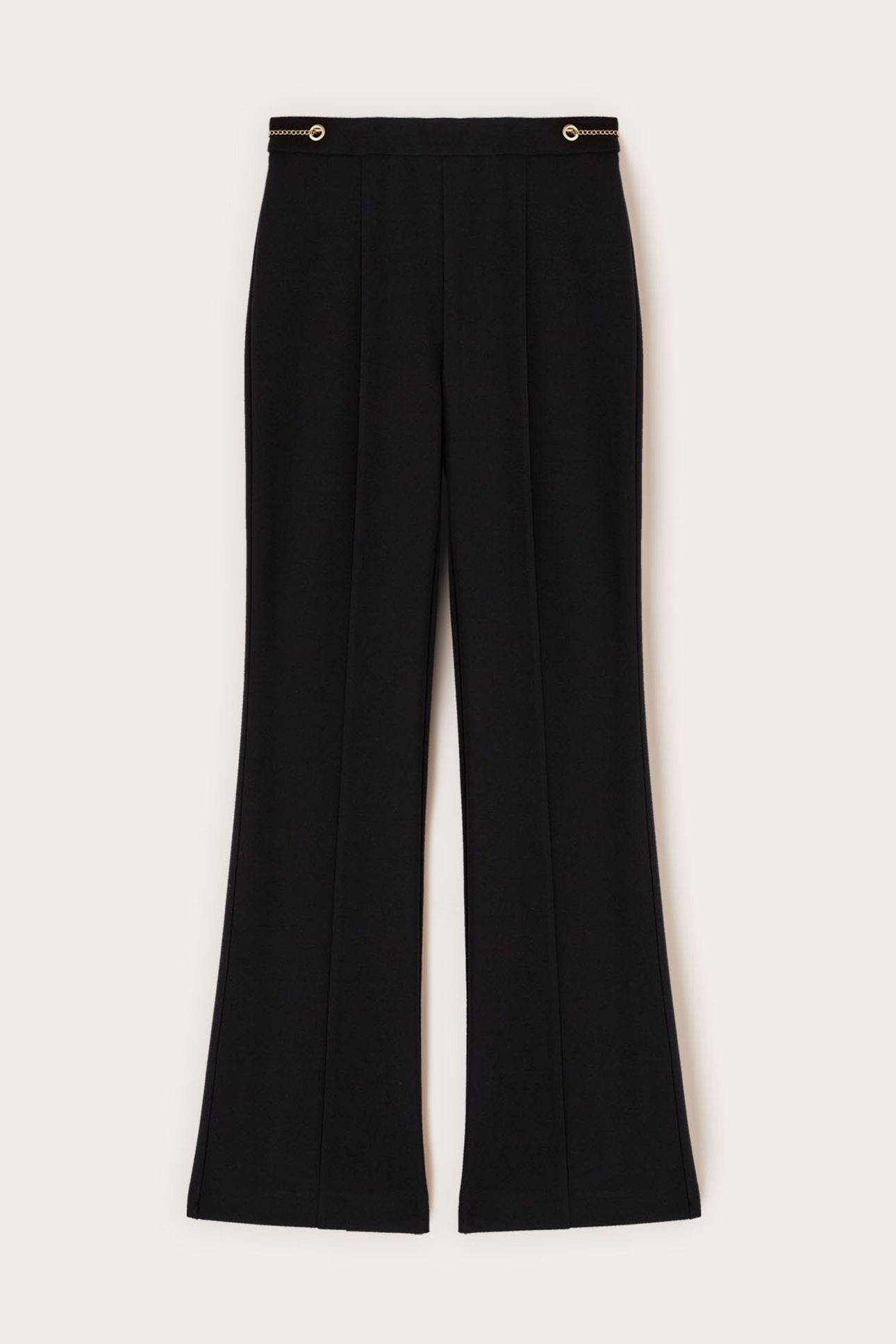 FLARE PANTS WITH EYELET PATTERN BLACK 4