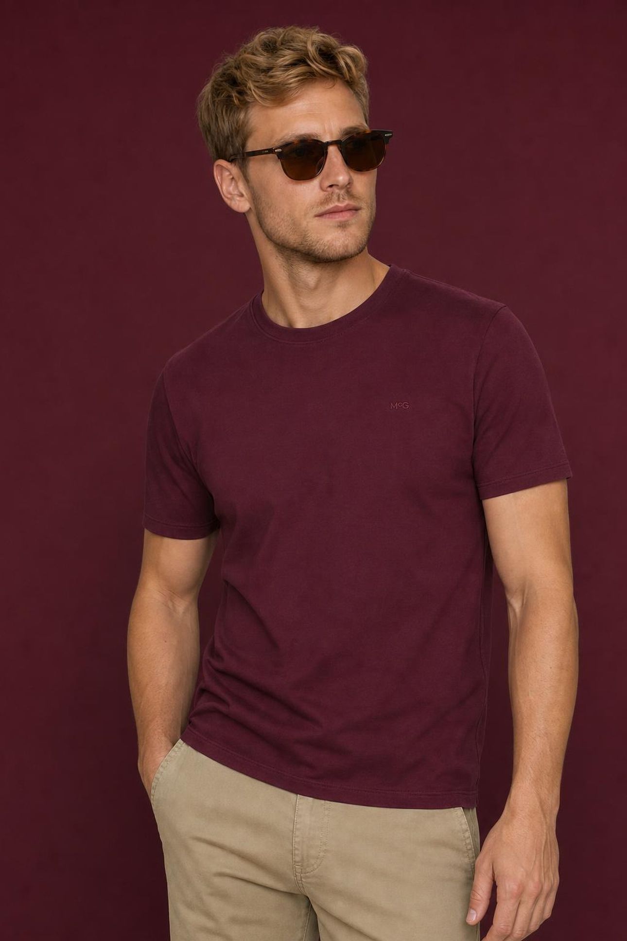 INTERLOCK T-SHIRT BURGUNDY 5