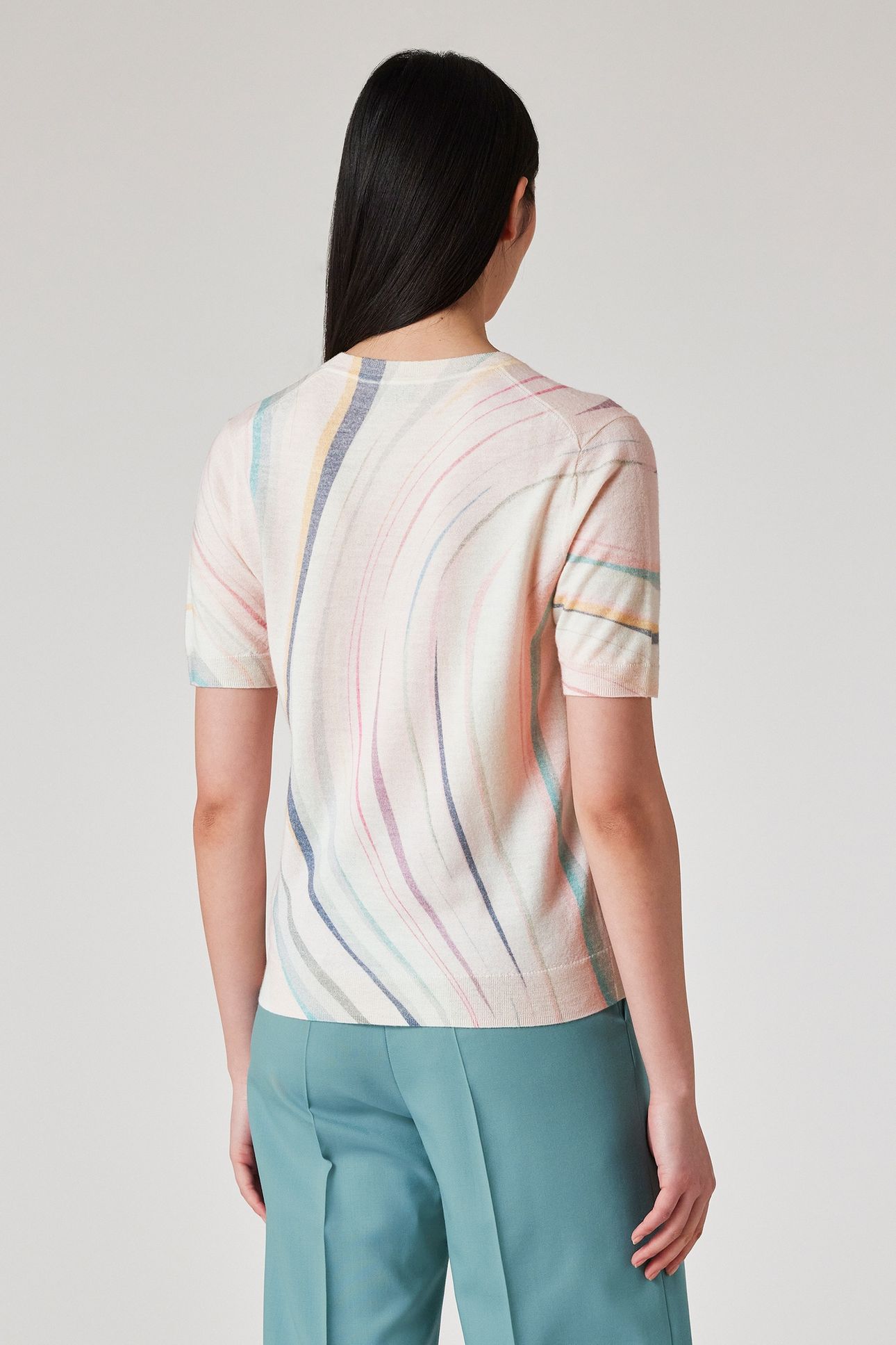 WOMENS KNITTED SS TOP MULTI COLOURED 3