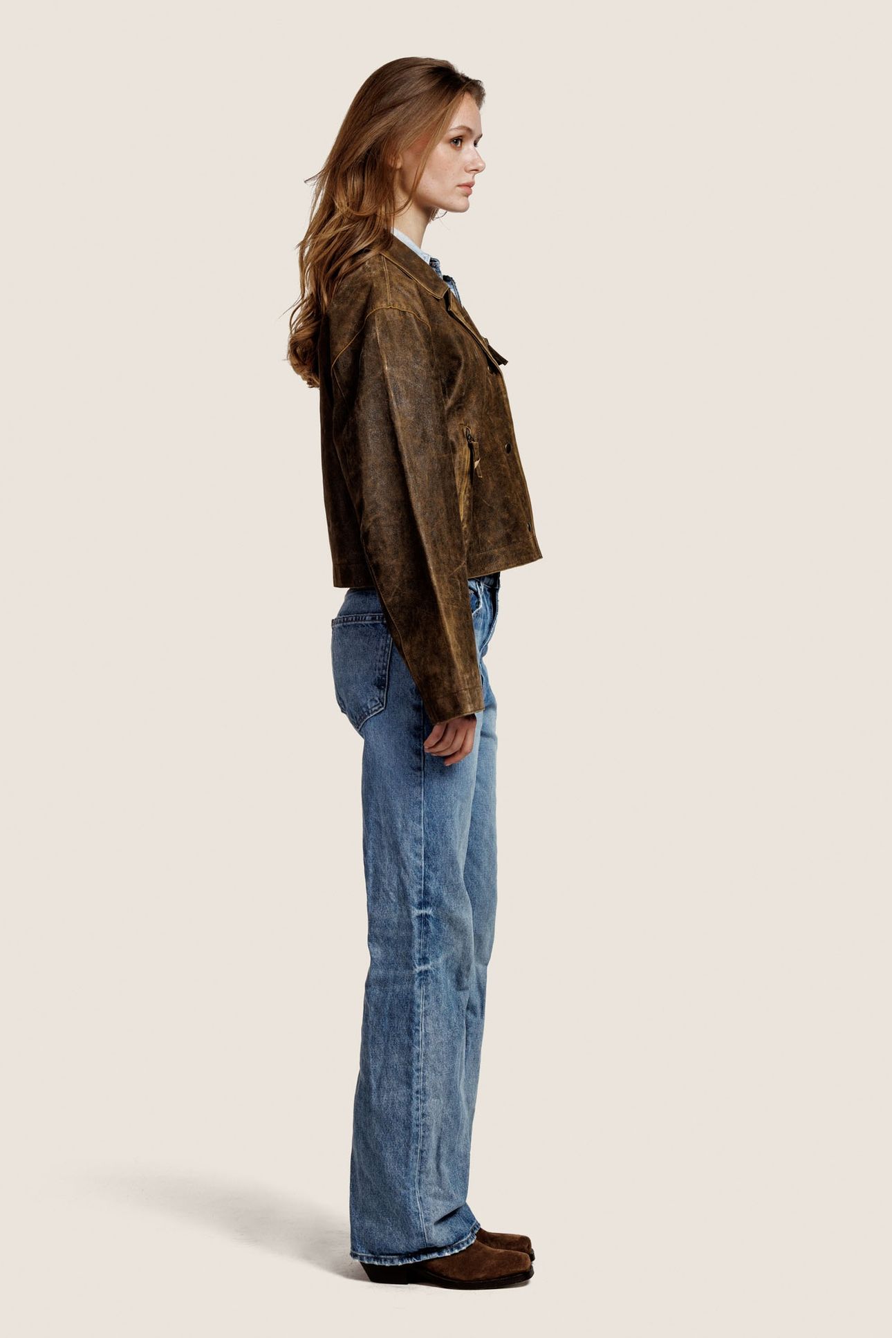 FALLON LEATHER JACKET BLACK/COGNAC 1