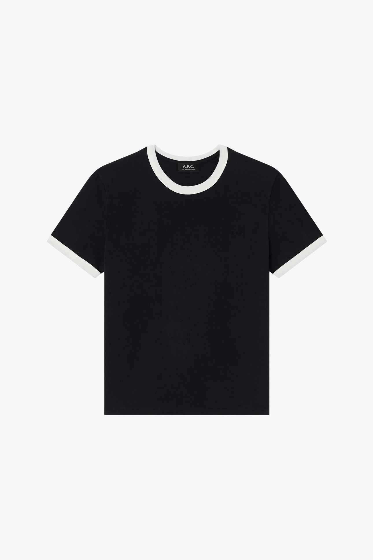 UNISEX T-SHIRT SHORT SLEEVE CONTRAST BLACK 2