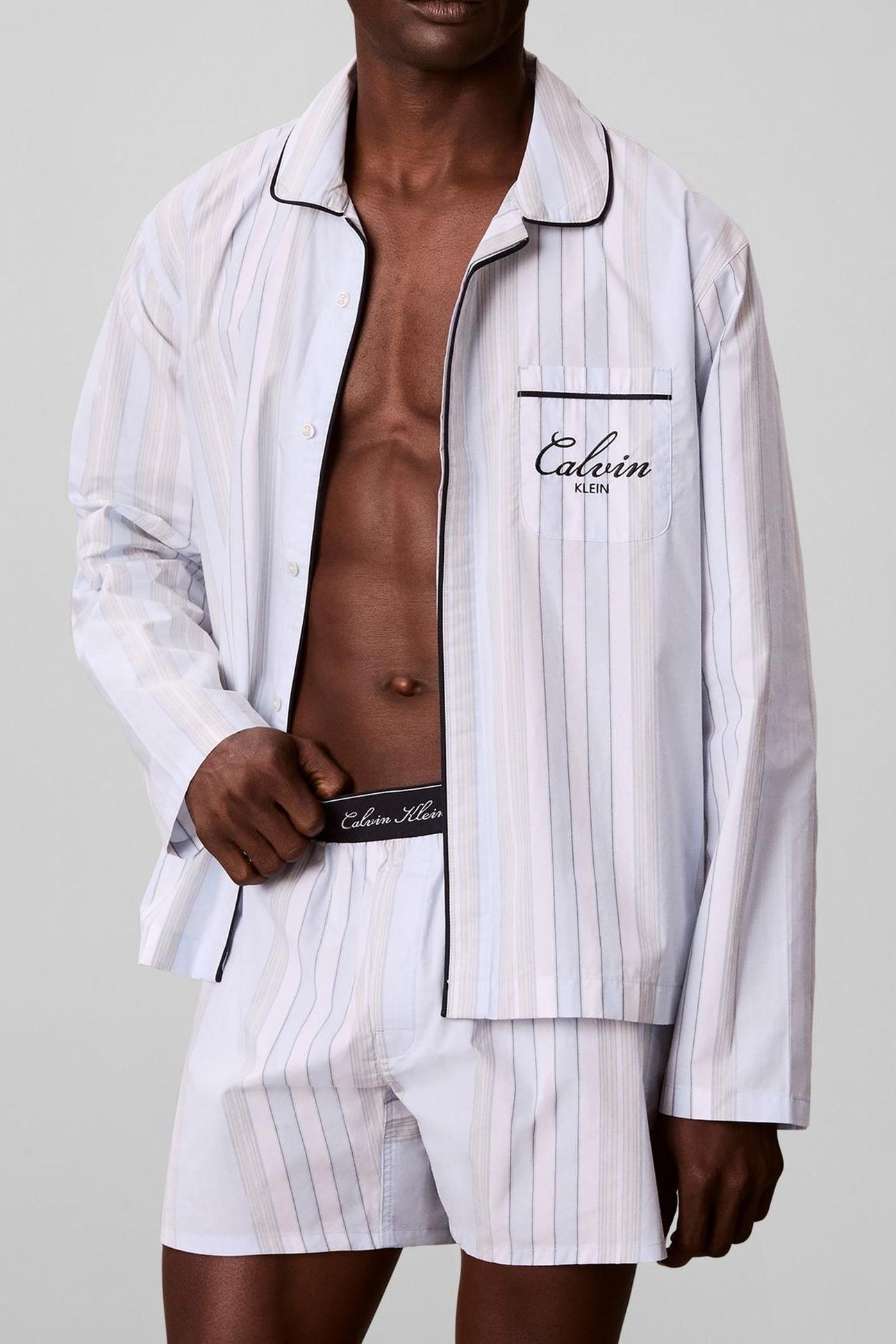 SCRIPT L/S BUTTON DOWN CREST STRIPE 1