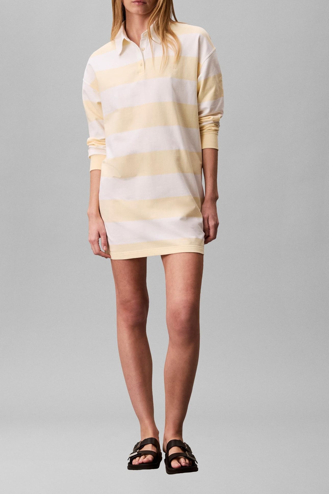 LS VARSITY STRIPE DRESS SNOW WHITE STRIPE 3