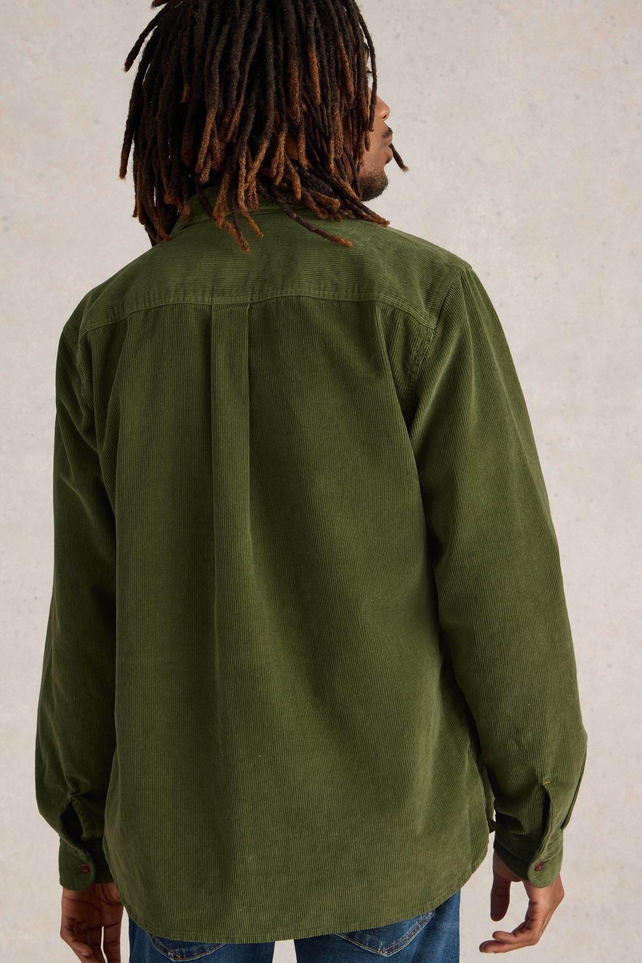 GRIFFIN CORD SHIRT MID GREEN 2