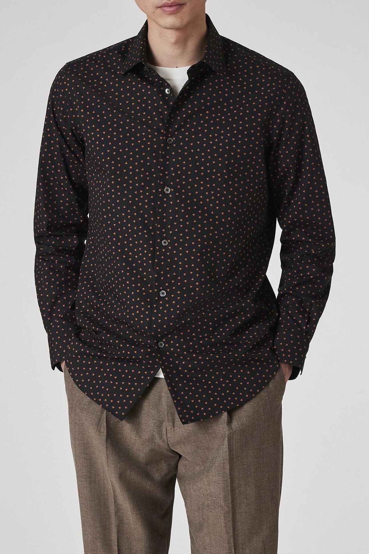 MENS S/C TAILORED FIT SHIRT BLACK 1