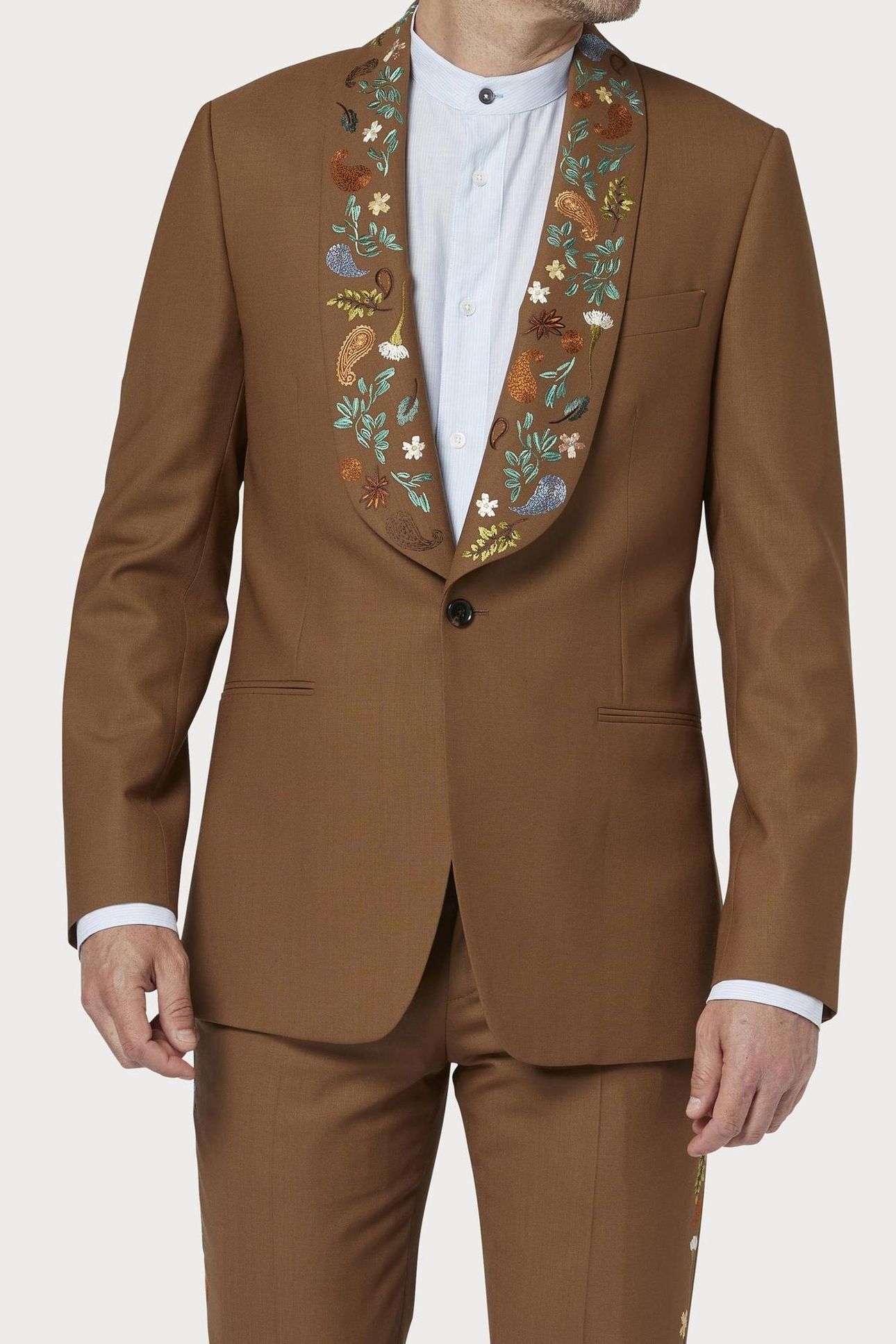 MENS TAILORED FIT 1 BTN JACKET CAMEL 1