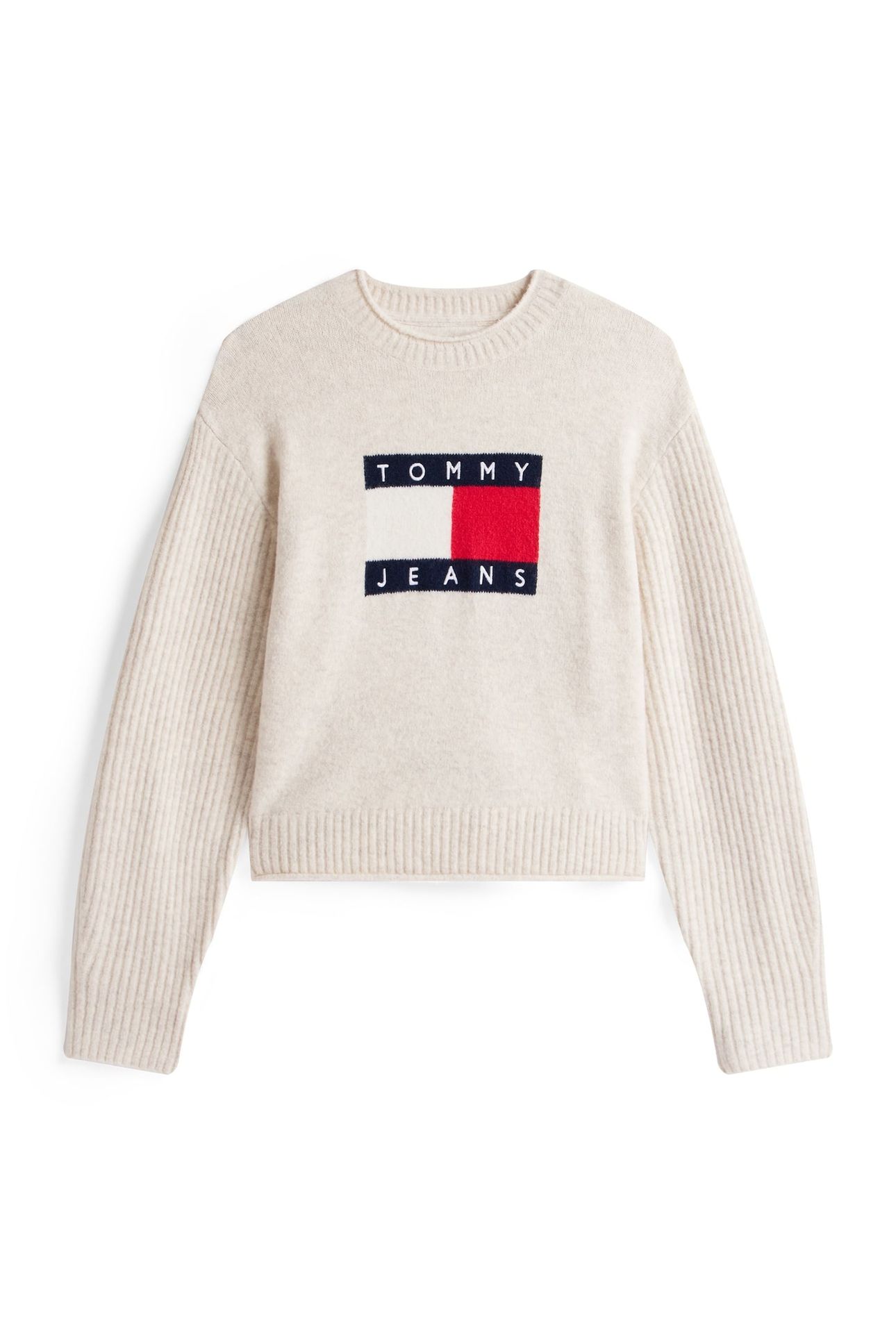 TJW MELANGE FLAG SWEATER ANCIENT WHITE HEATHER 4