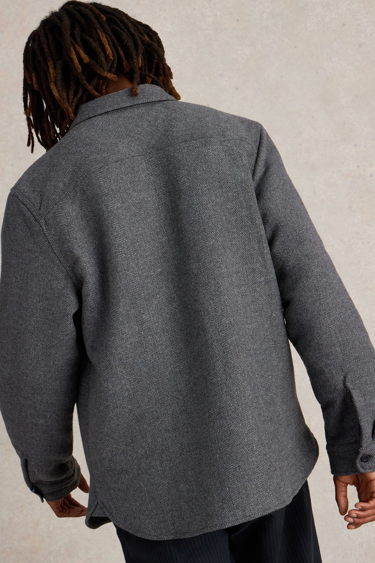 DARWEN HERRINGBONE OVERSHIRT GREY MULTI 2