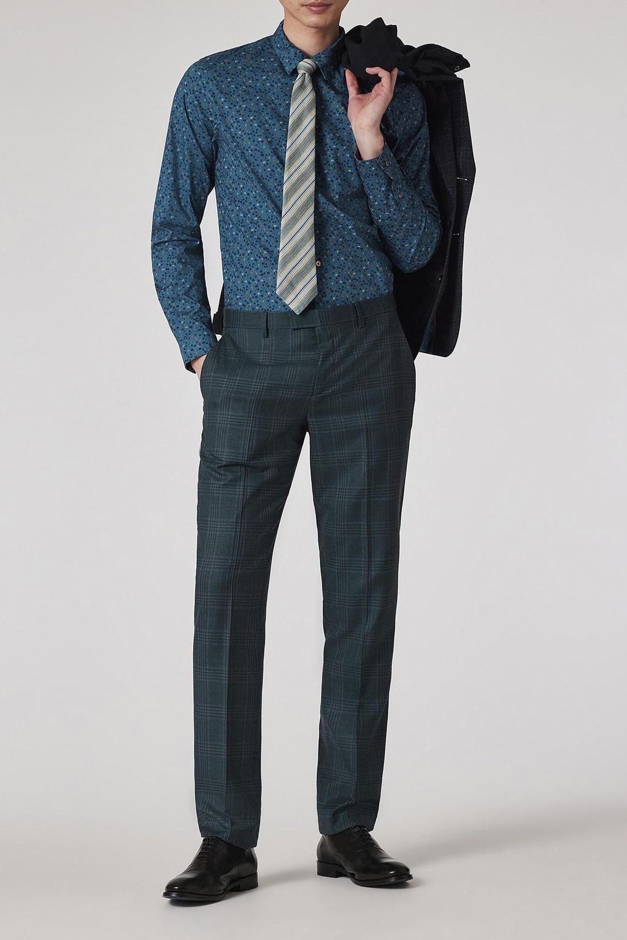 MENS LS SLIM FIT SHIRT COBALT BLUE 2