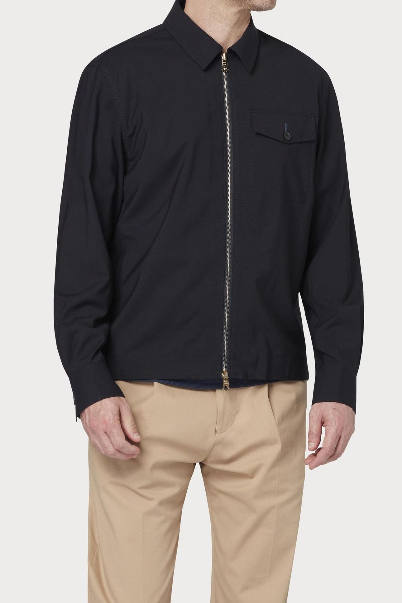 MENS ZIP SHIRT JACKET VERY DARK NAVY 3
