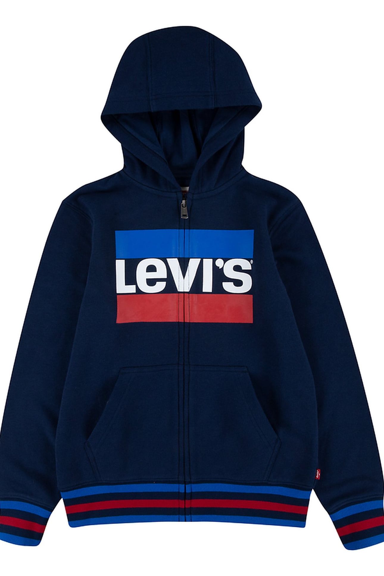 BOYS SPORTSWEAR LOGO ZIP HOODIE DRESS BLUES 1
