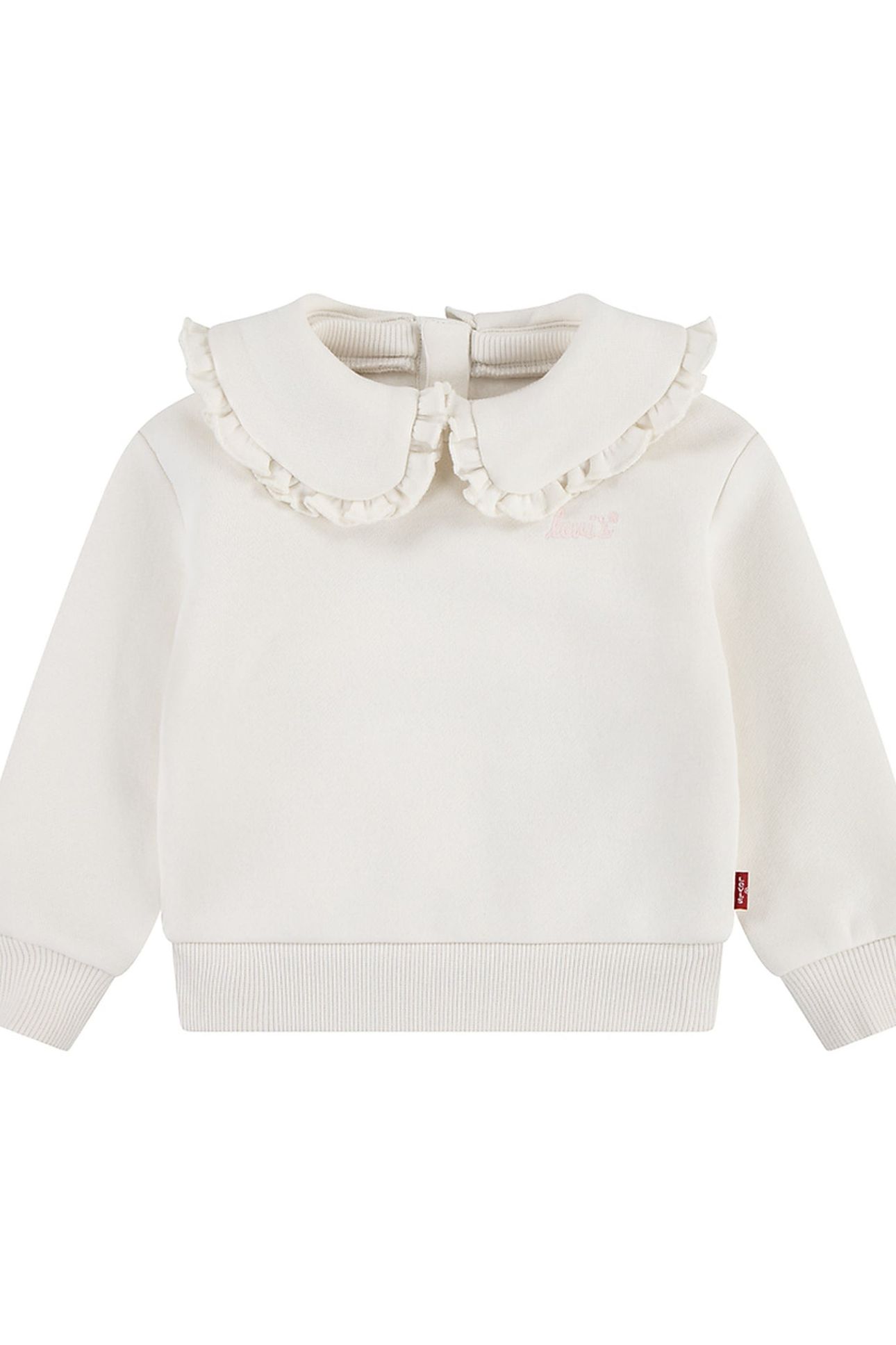 GIRLS RUFFLE COLLARED CREW EGRET 1