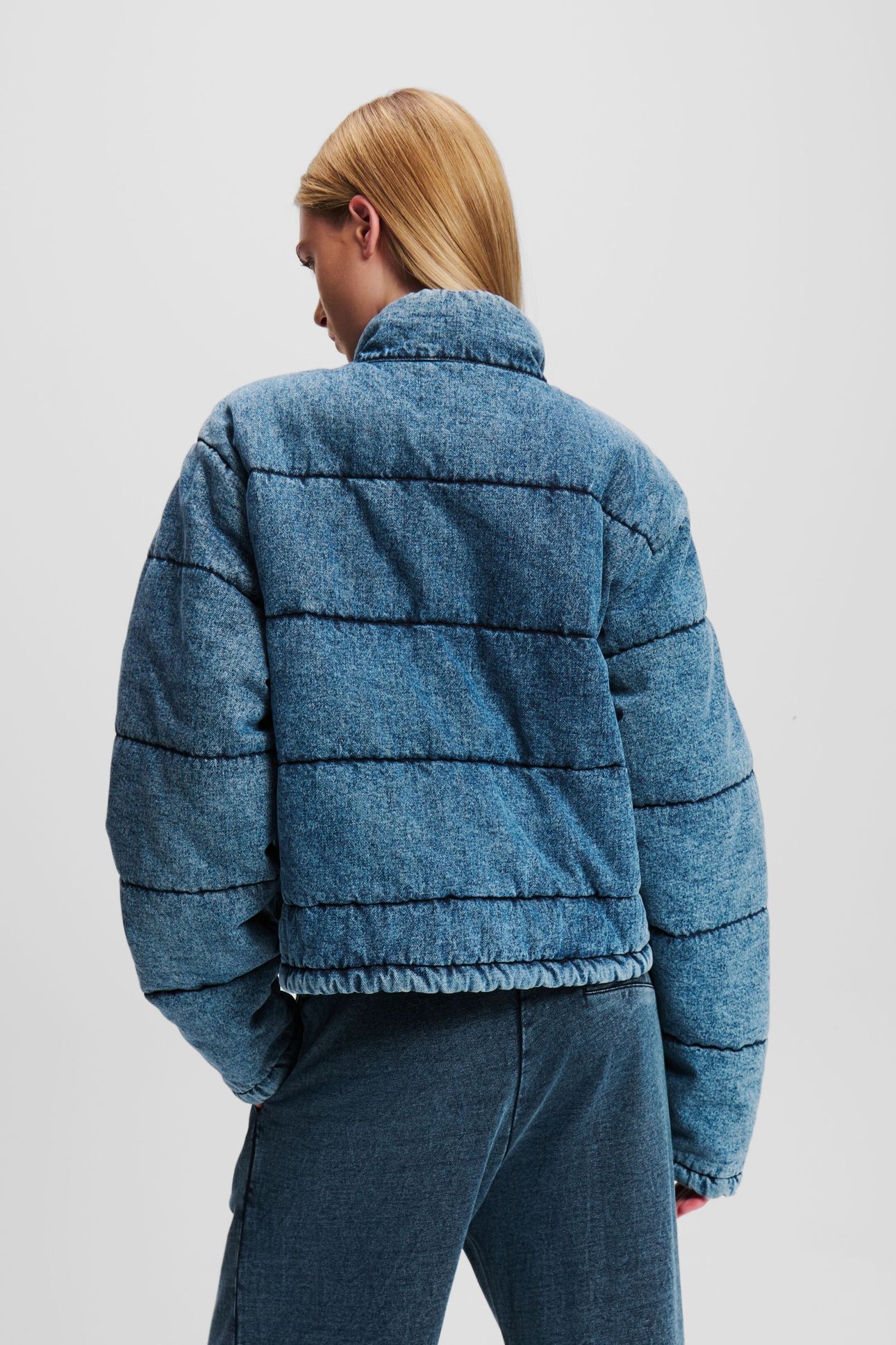 KLJ DENIM PUFFER ACID WASHED BLUE 3