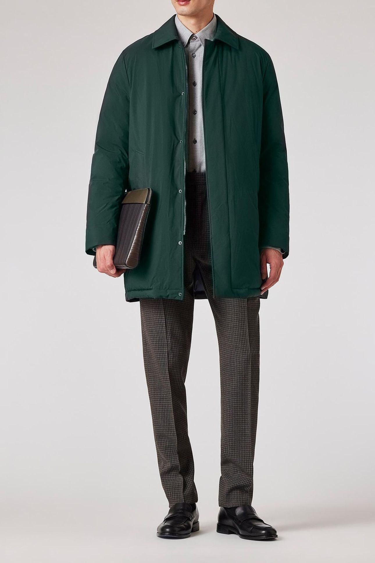 MENS DOWN COAT VERY DARK GREEN 2