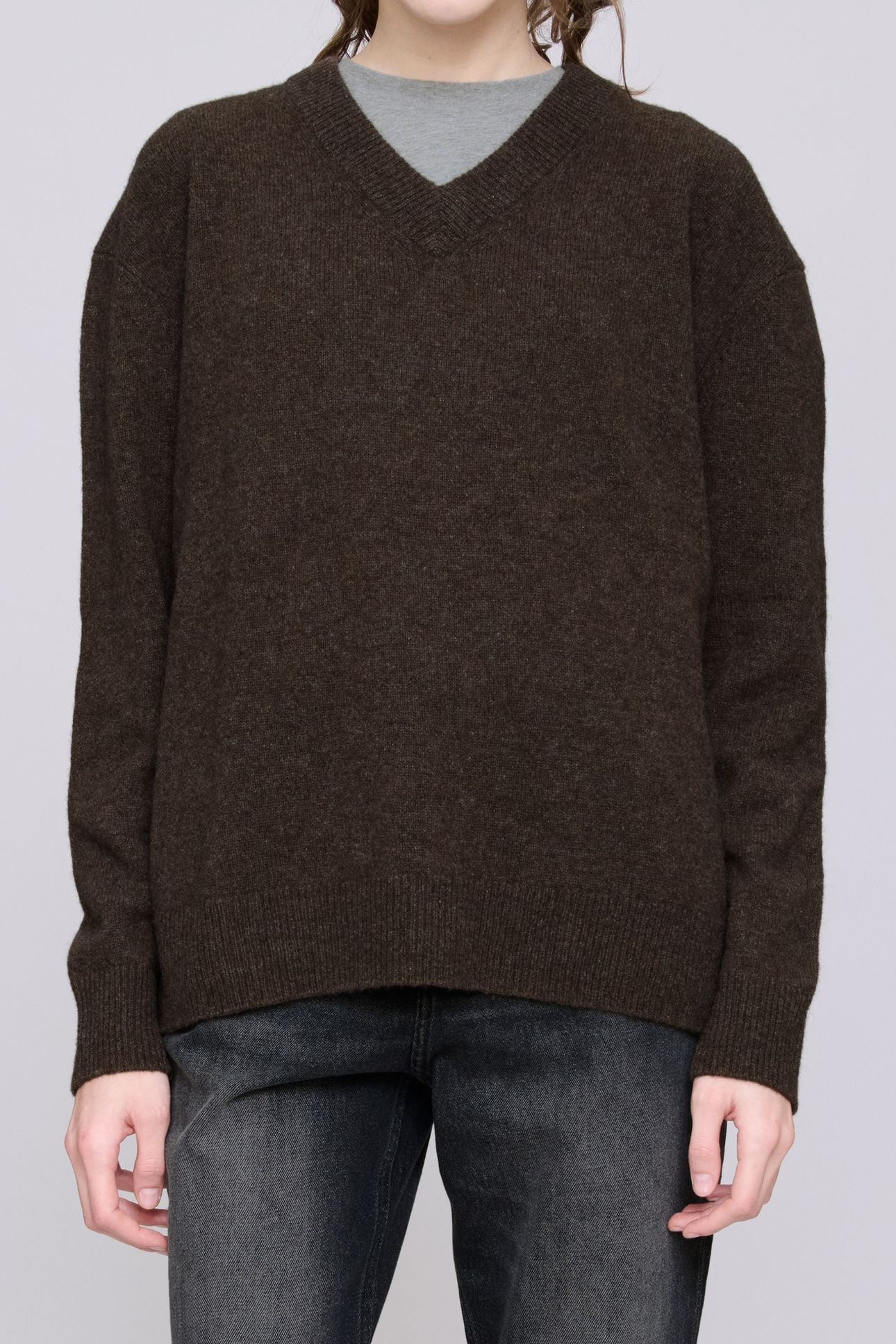 UNISEX SWEATER DANY HEATHERED BROWN 1