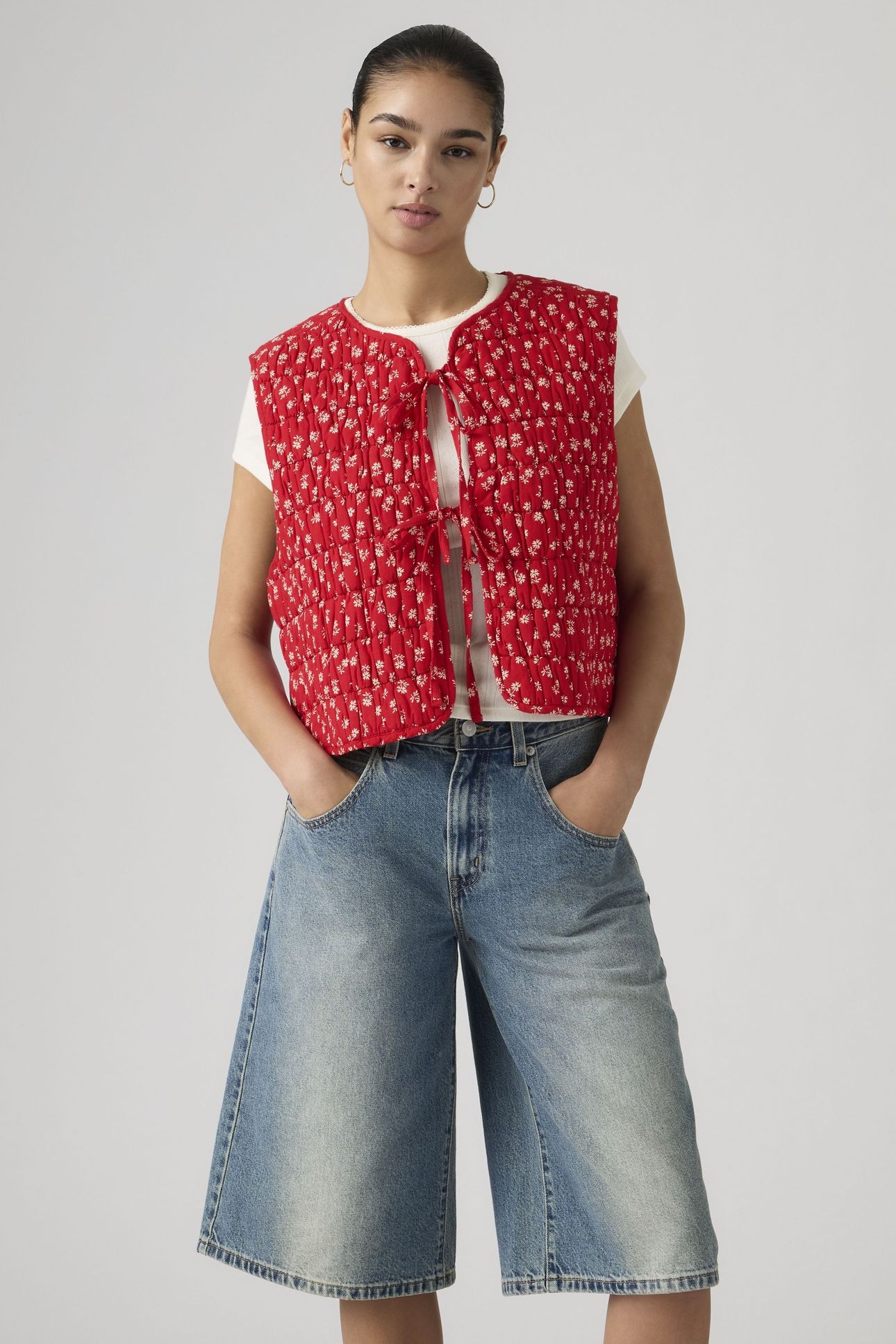 RUE LINER VEST ANGELA DAISY URBAN RED 3