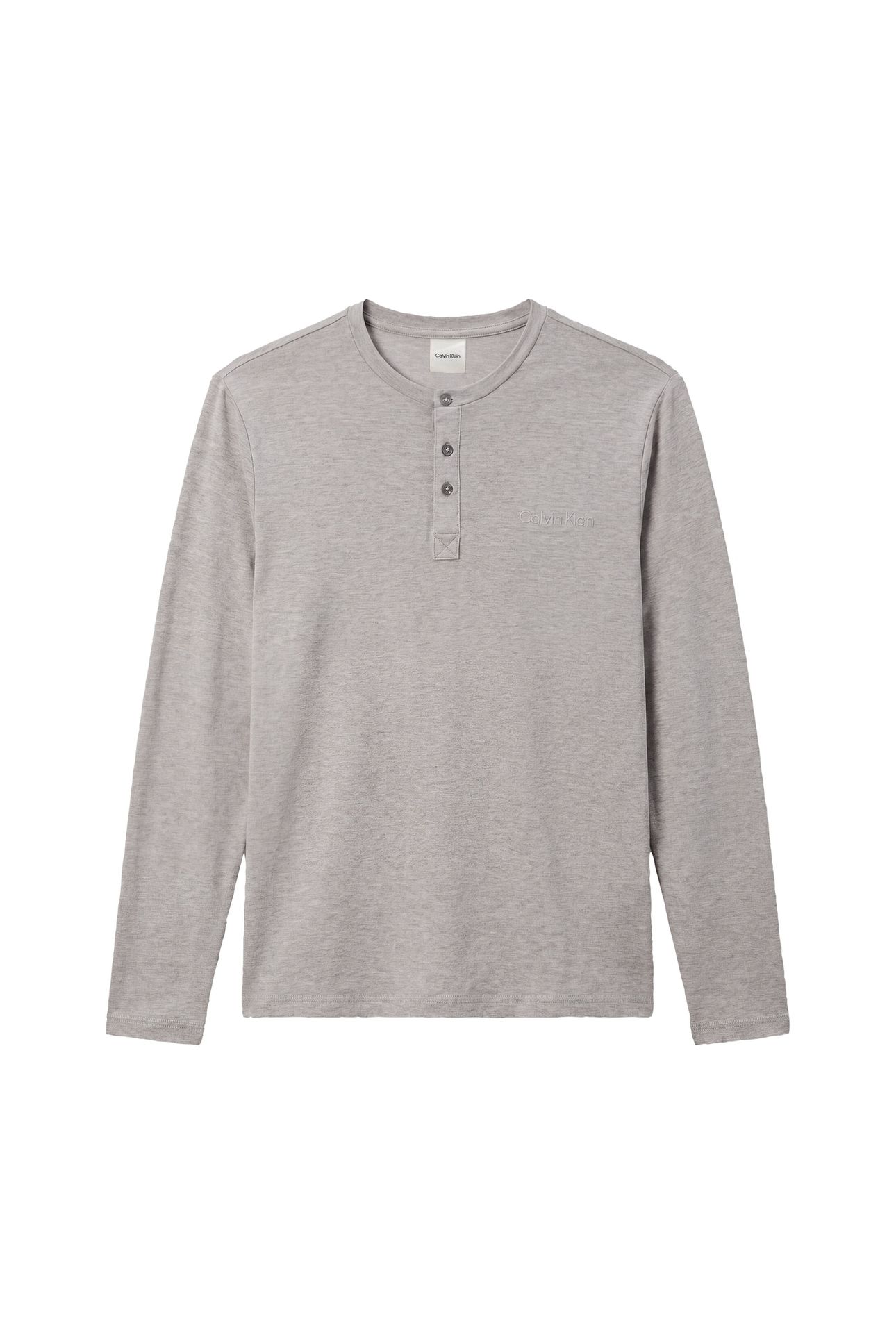 MODAL L/S HENLEY GREY HEATHER 4