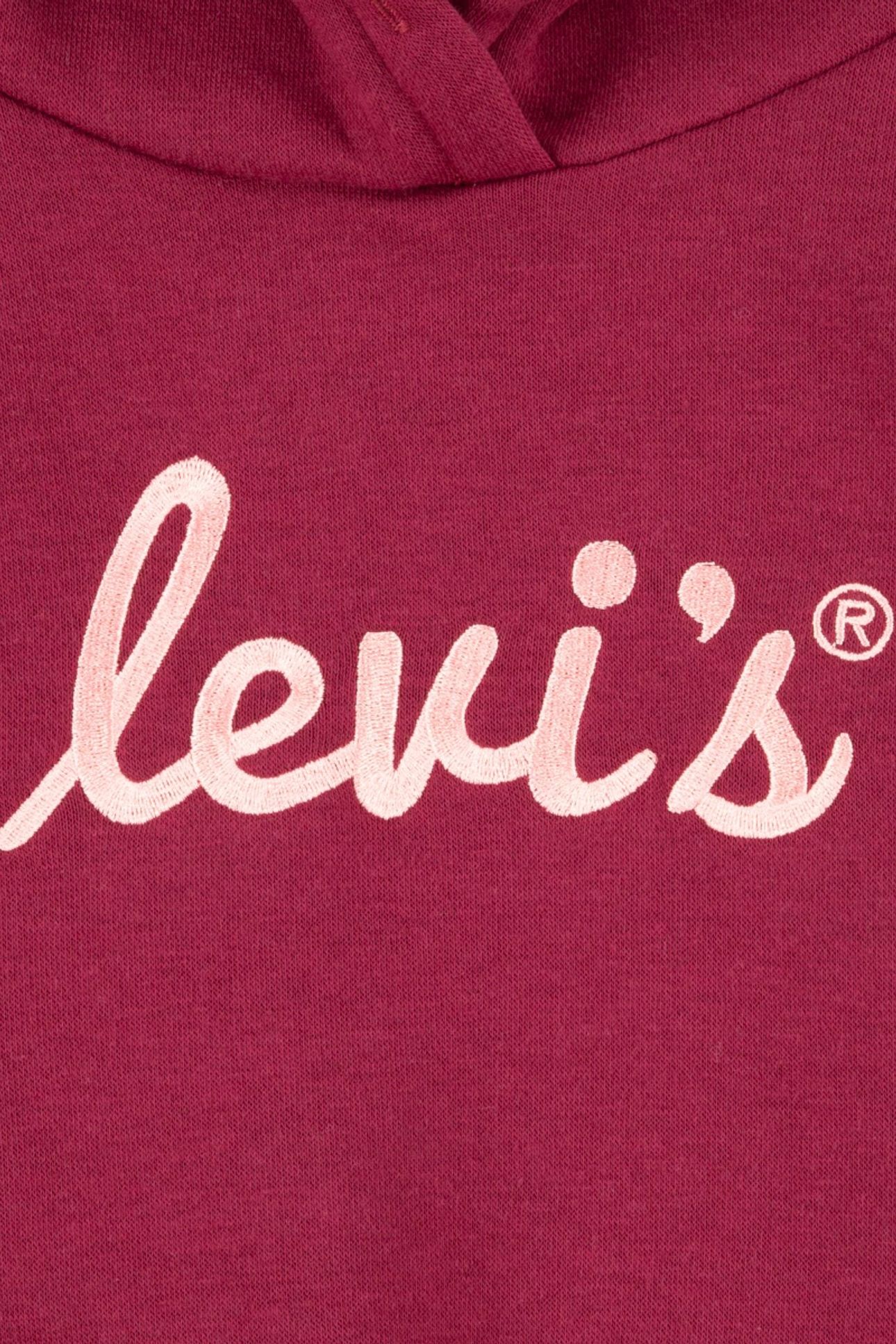 GIRLS POSTER LOGO HOODIE RHODODENDRON LEVIS 3