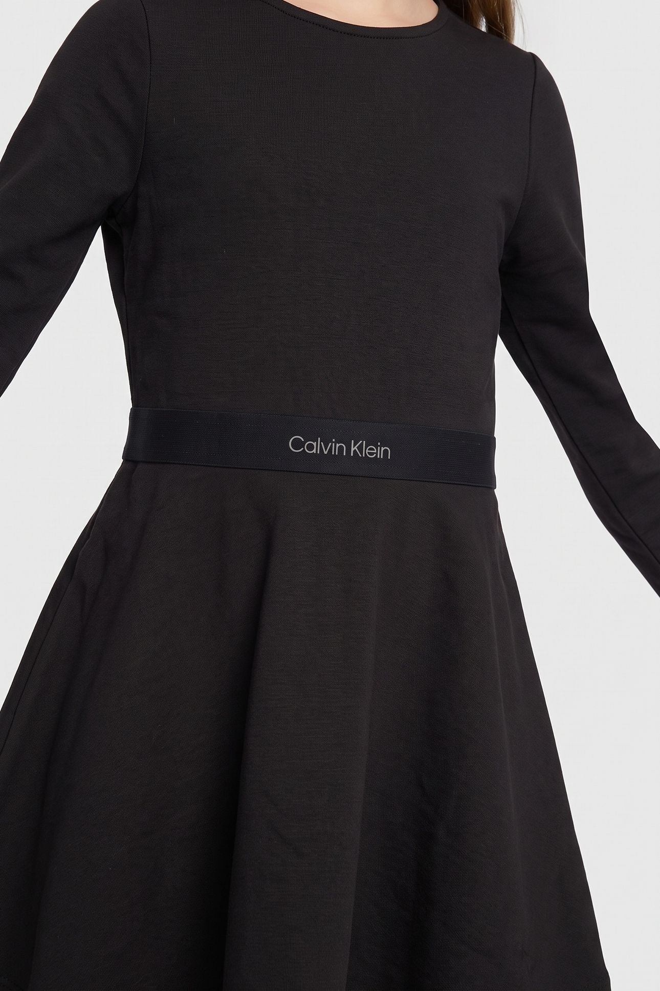 GIRLS PUNTO LOGO DRESS LS BLACK 3
