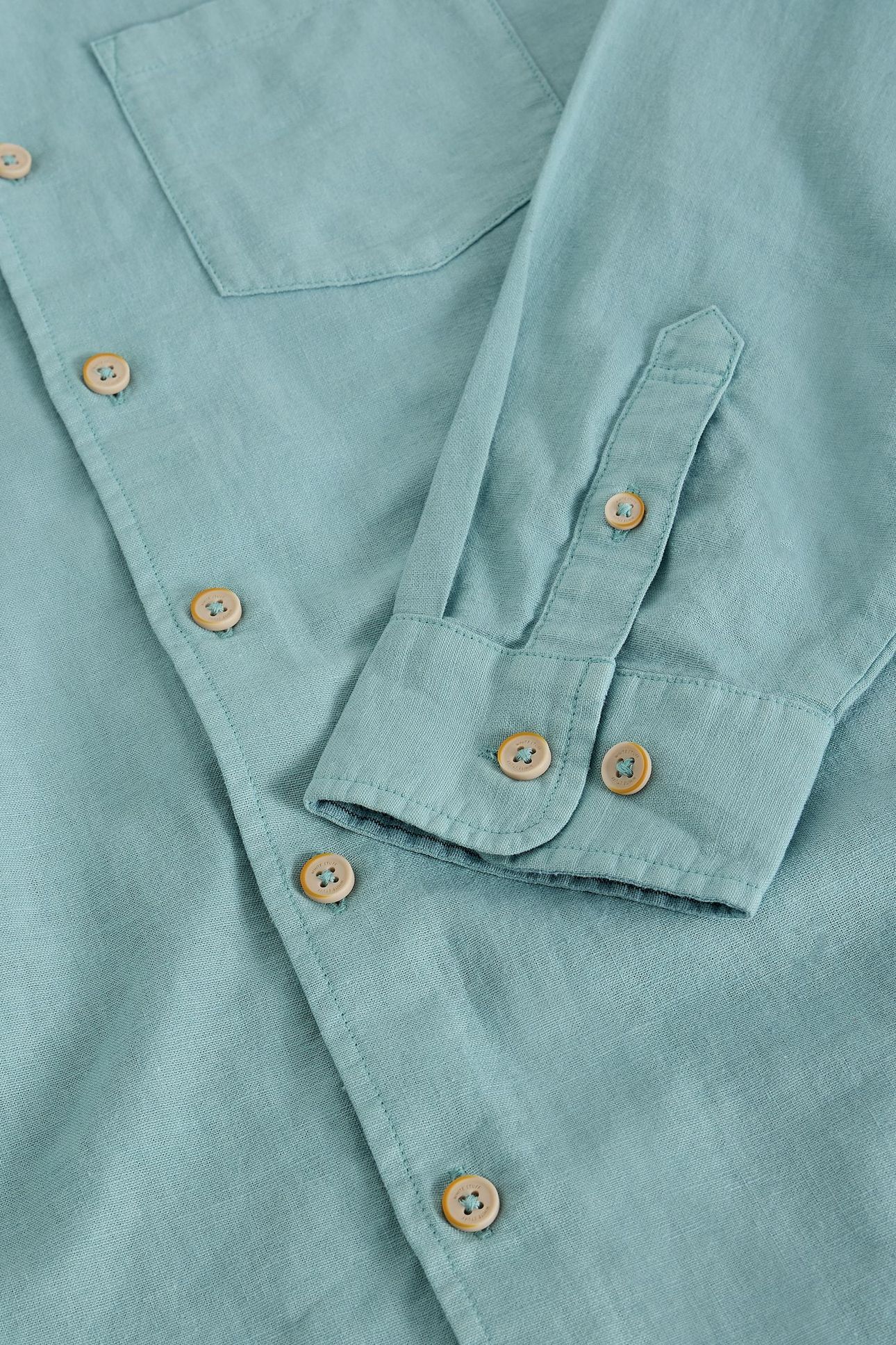 ELY LINEN COTTON LS SHIRT MID BLUE 5