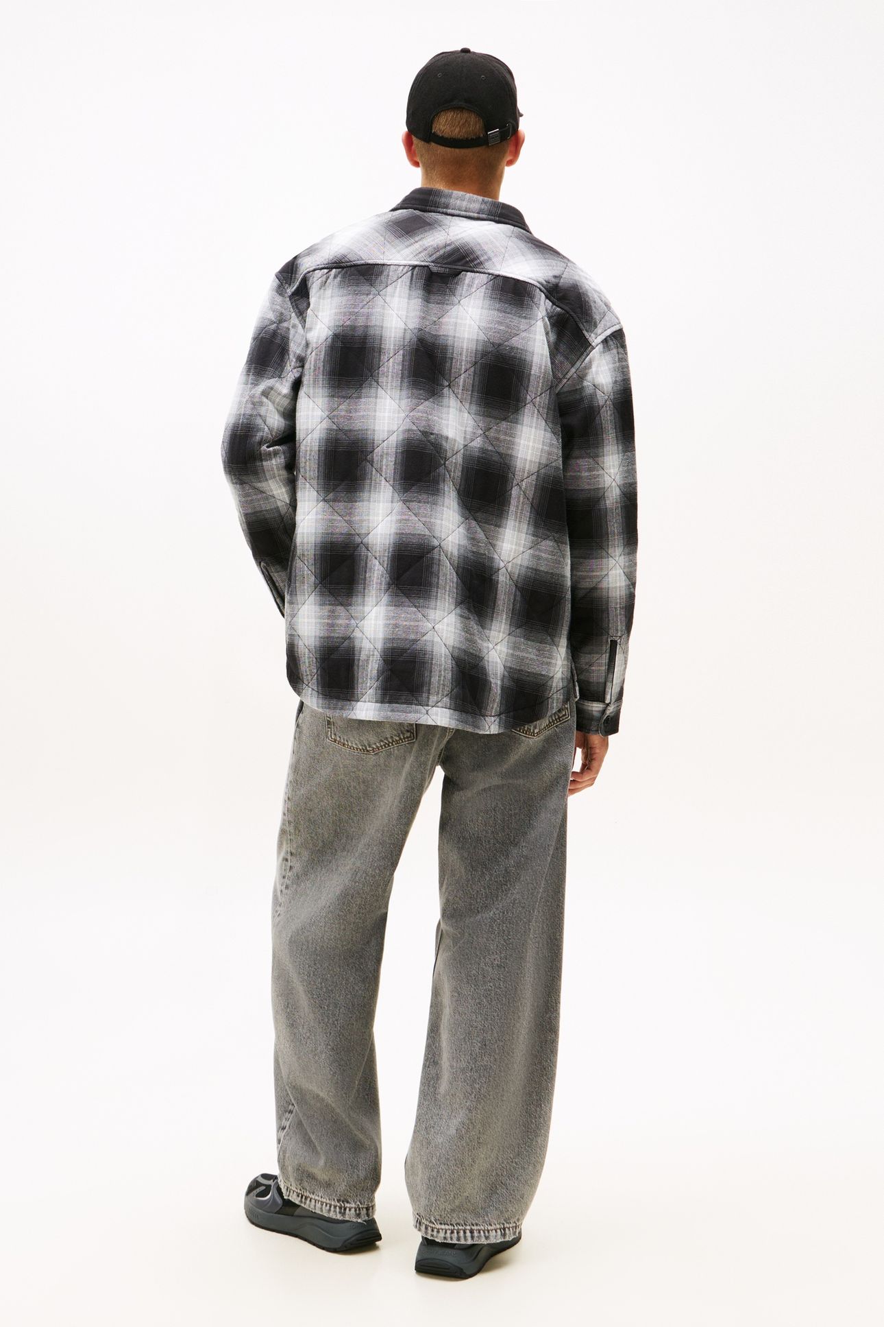 TJM QUILTED PADDED OVERSHIRT BLACK/CHECK QUILTED 2
