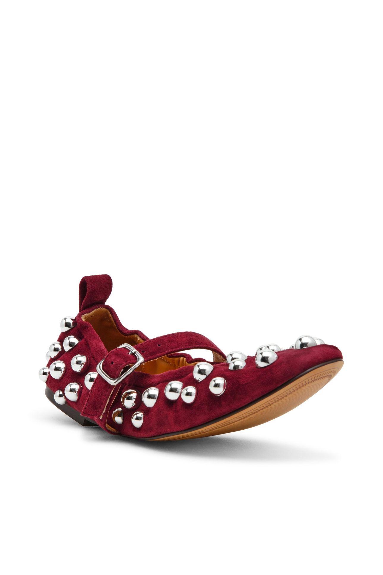 SUNRAYS FLAT SHOES BURGUNDY SUEDE 2