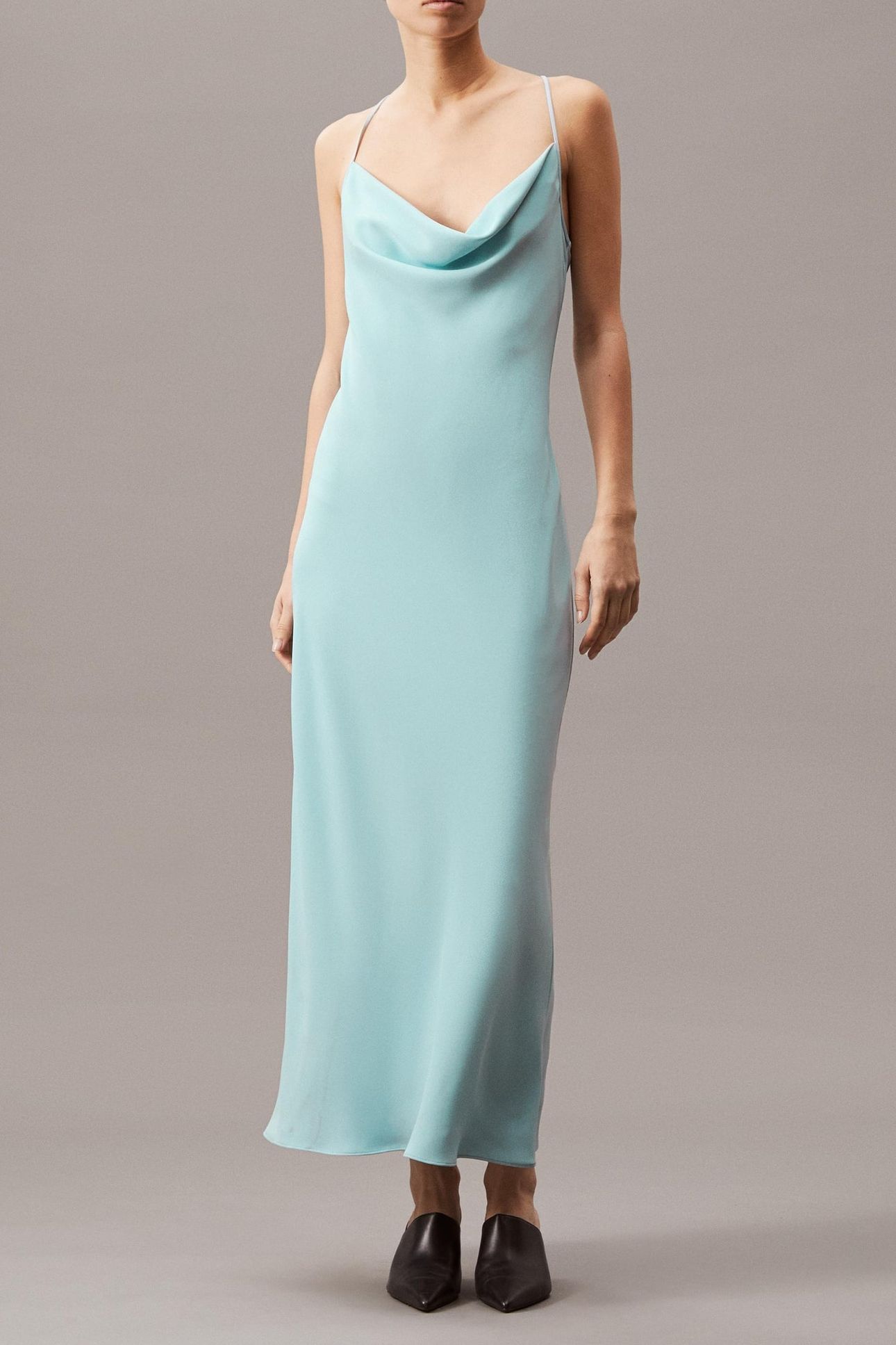 CREPE LOW BACK DRAPE DRESS ETHER 1