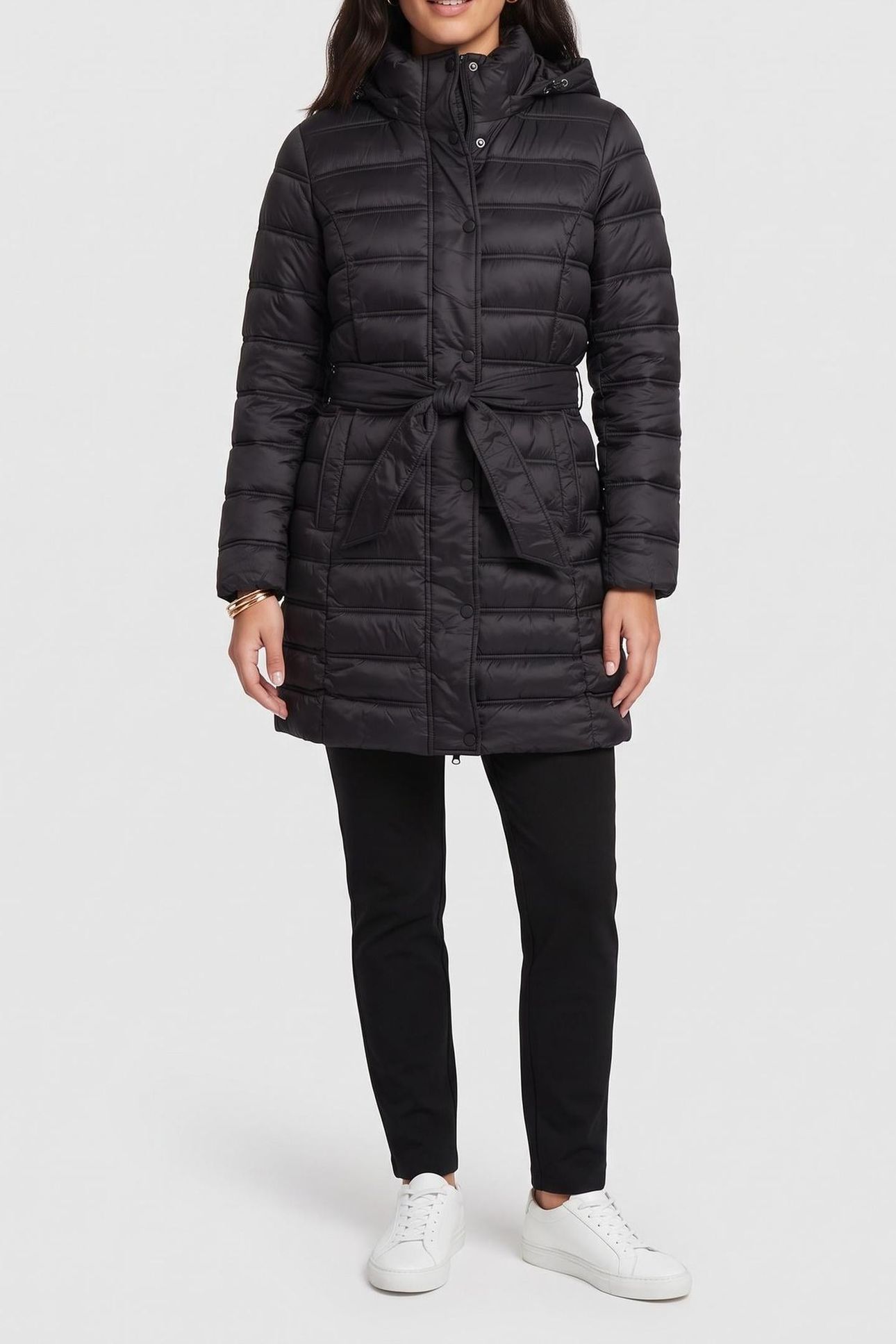 BELTED LONGLINE PACKABLE BLACK 1