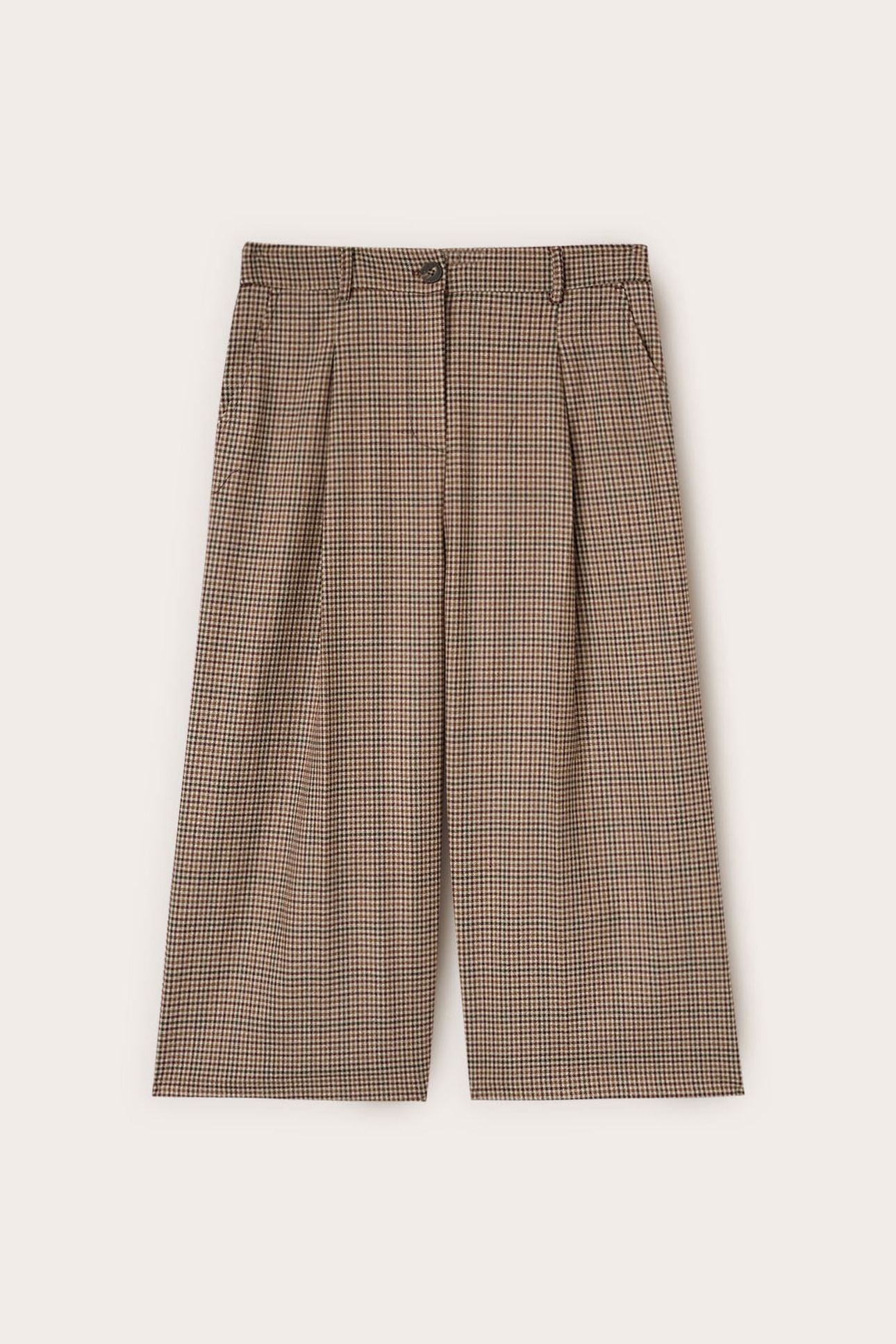 CROPPED TROUSERS IN YARN-DYED CHECK FANTASY BROWN 4