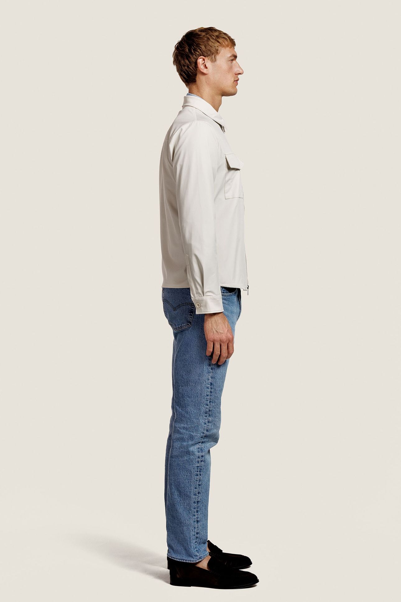 ROBERT NYLON OVERSHIRT JACKET VANILLE 4
