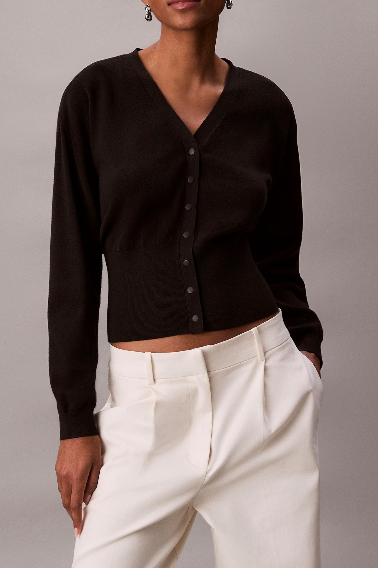 HALF MILANO CARDIGAN BLACK 1