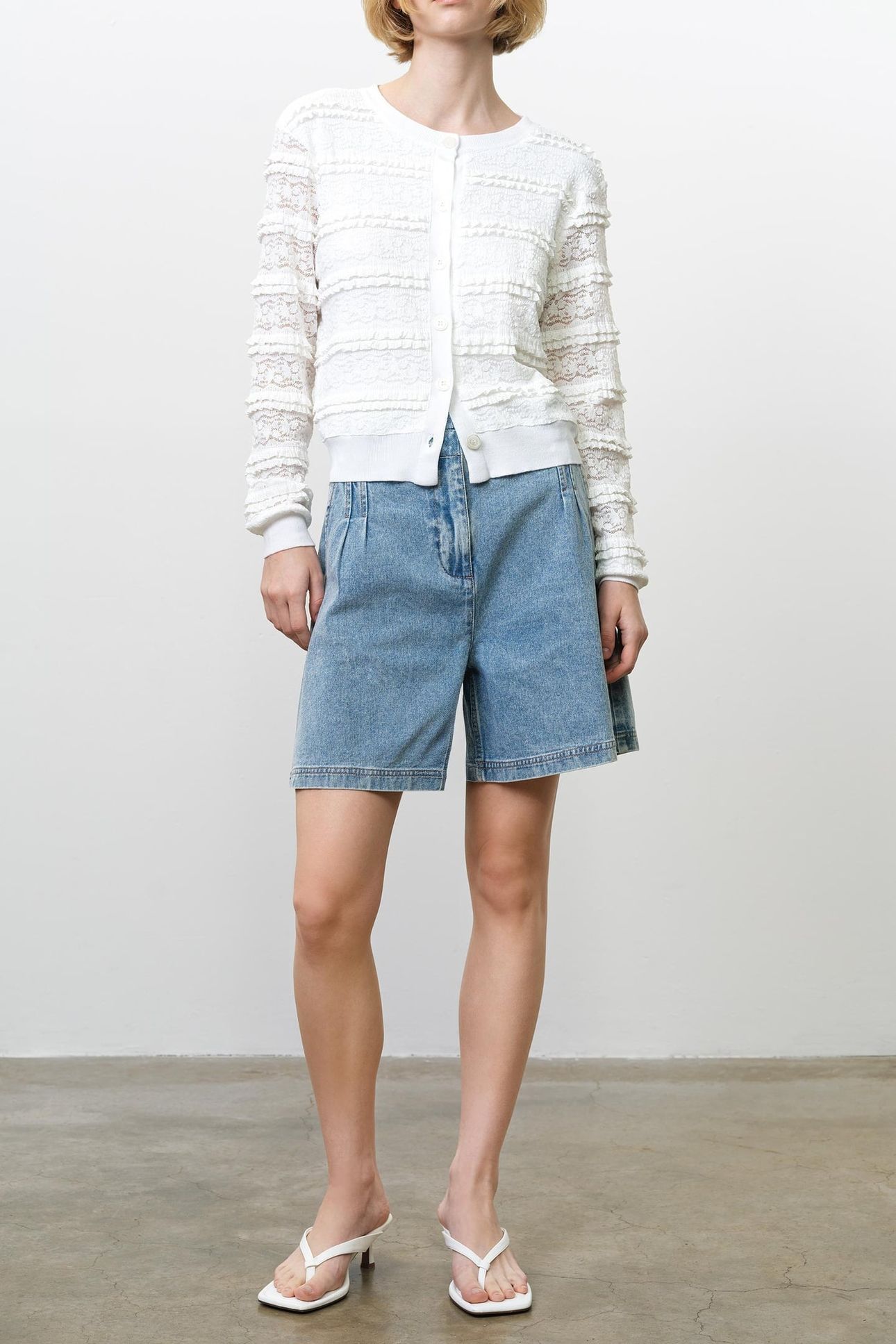 KRISTA LACE MIX CARDIGAN SUMMER WHITE 1