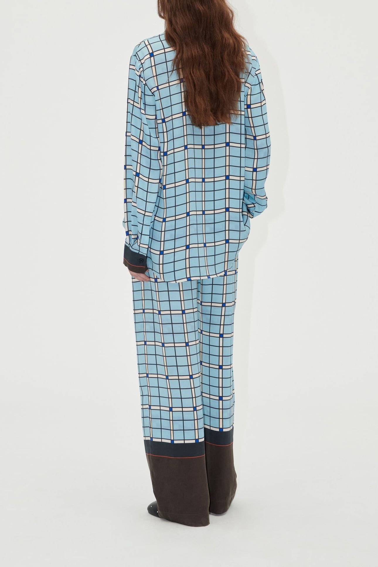 ELASTICATED LONG PANTS WINDOW CHECK 4