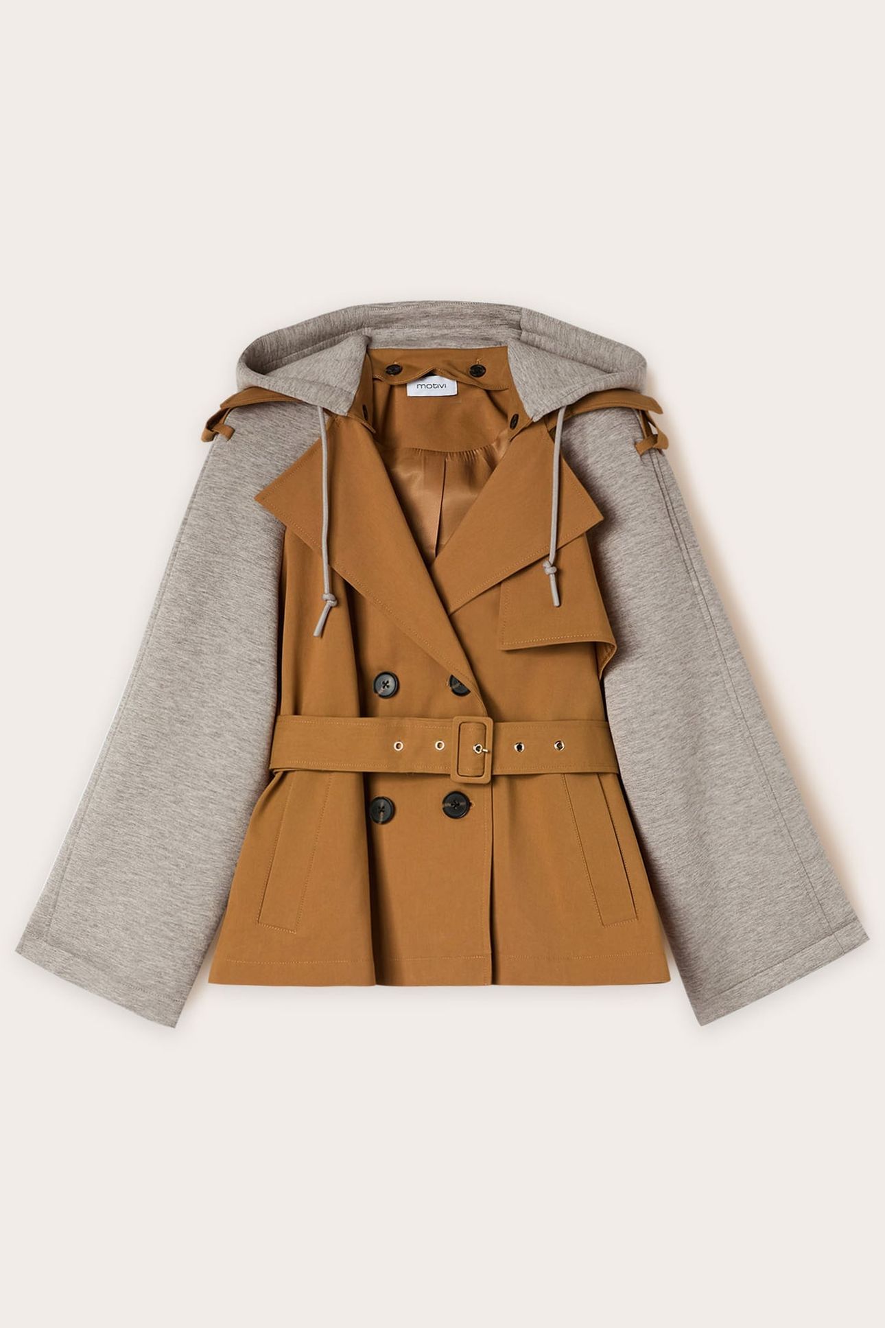 TRENCH COAT WITH SCUBA INSERTS BEIGE 4