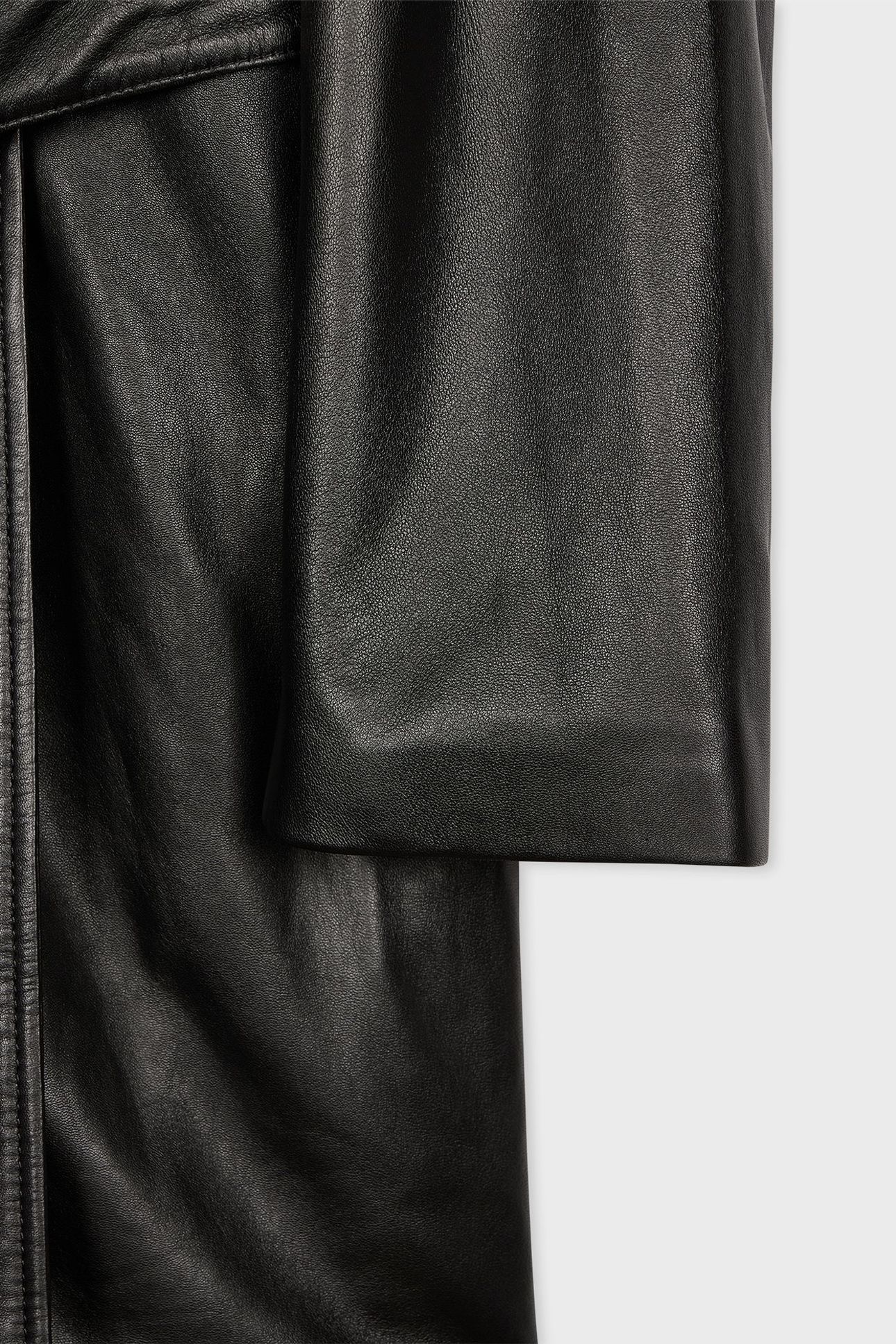 WOMENS COAT LEATHER BLACK 6