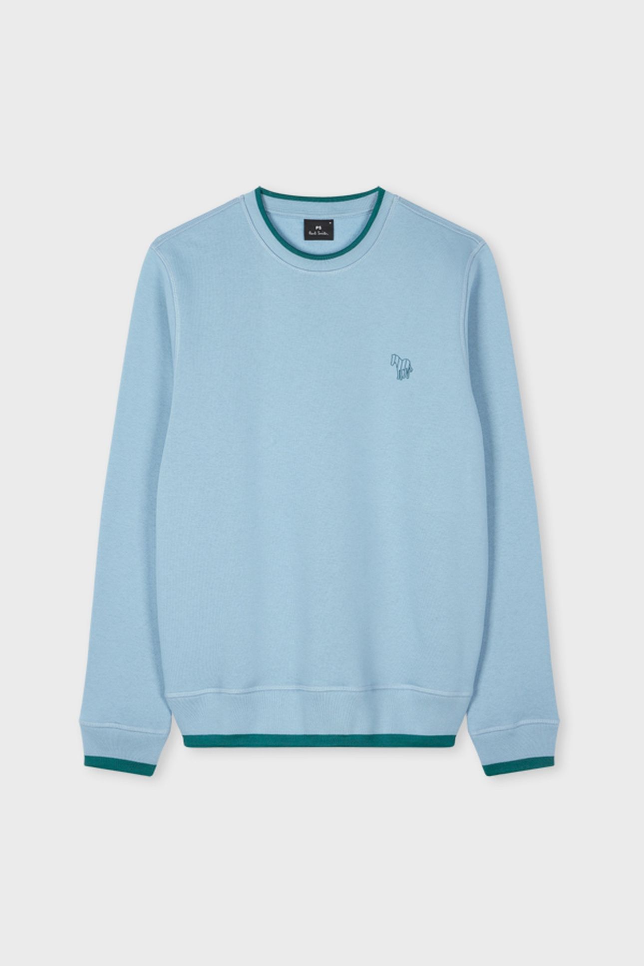 MENS REG FIT SWEATSHIRT ZEBRA MONO LIGHT BLUE 6