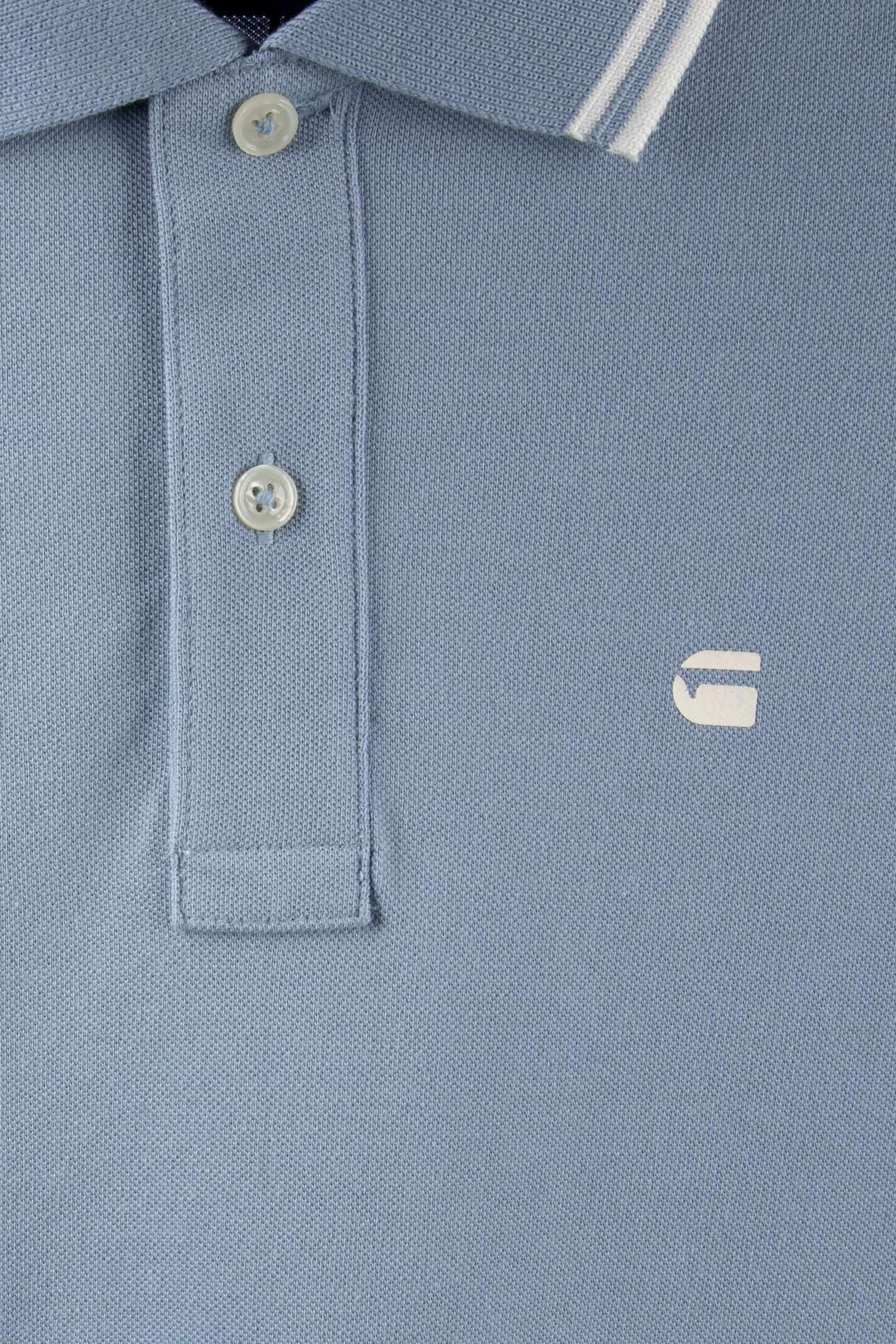 STRIPED COLLAR POLO S/S LIGHT/PASTEL BLUE 4