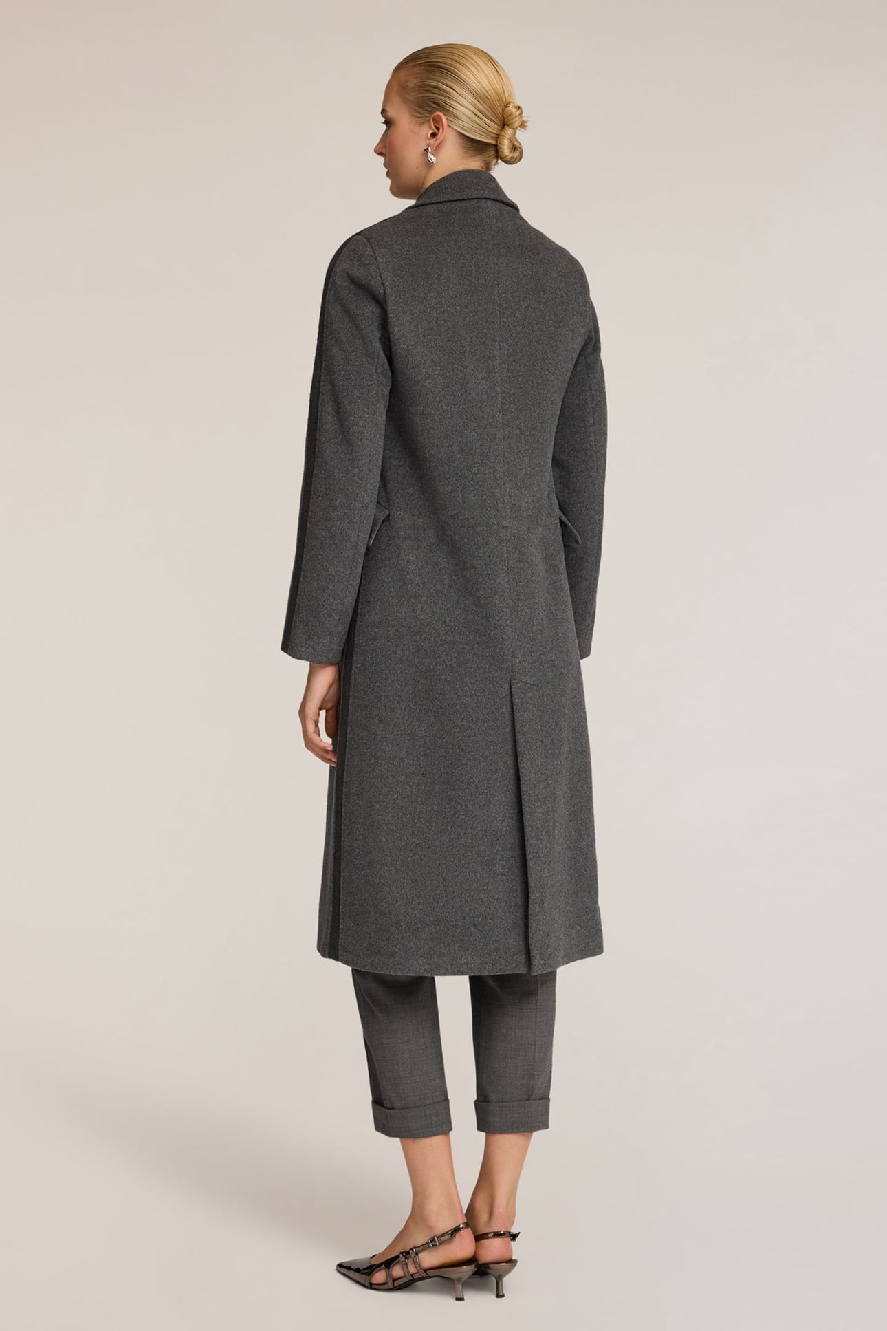 LONG COAT IN PURE WOOL GREY 3