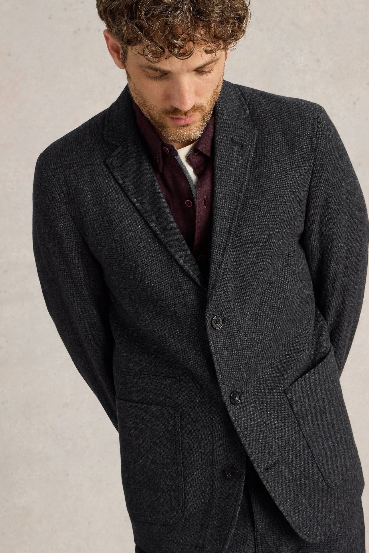 MCKAY WOOL BLAZER CHARCOAL GREY 1